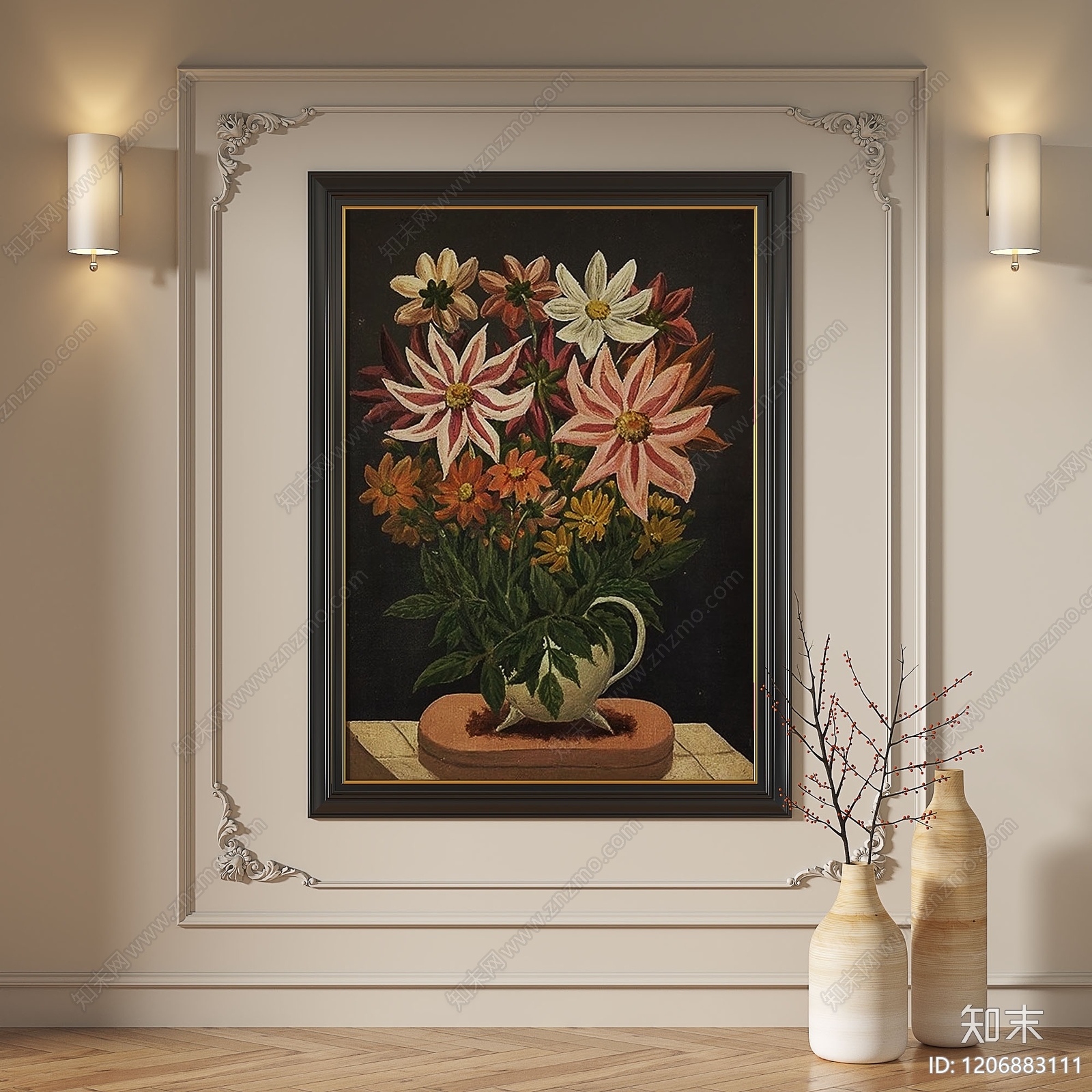 法式中古挂画3D模型下载【ID:1206883111】