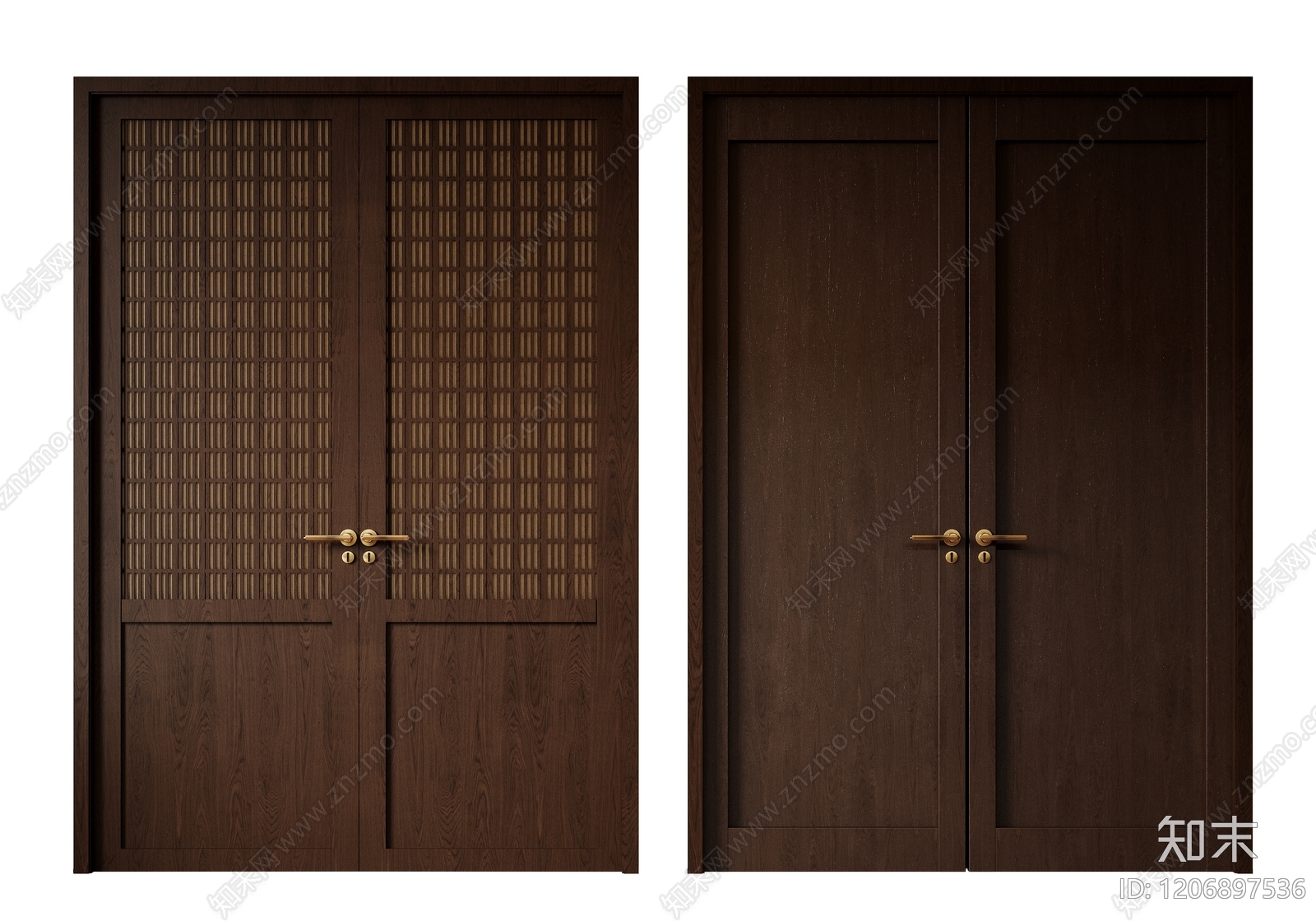 新中式侘寂双开门3D模型下载【ID:1206897536】