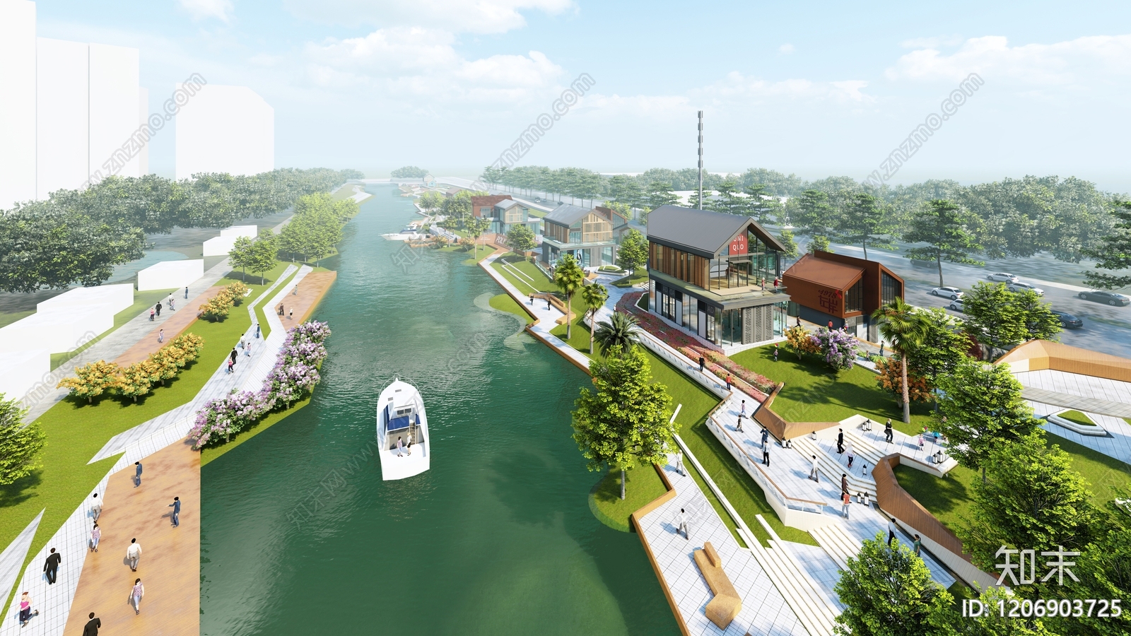 新中式商业街SU模型下载【ID:1206903725】