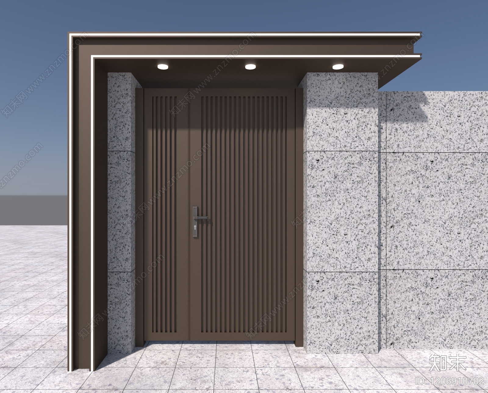 新中式中式大门3D模型下载【ID:1206910702】