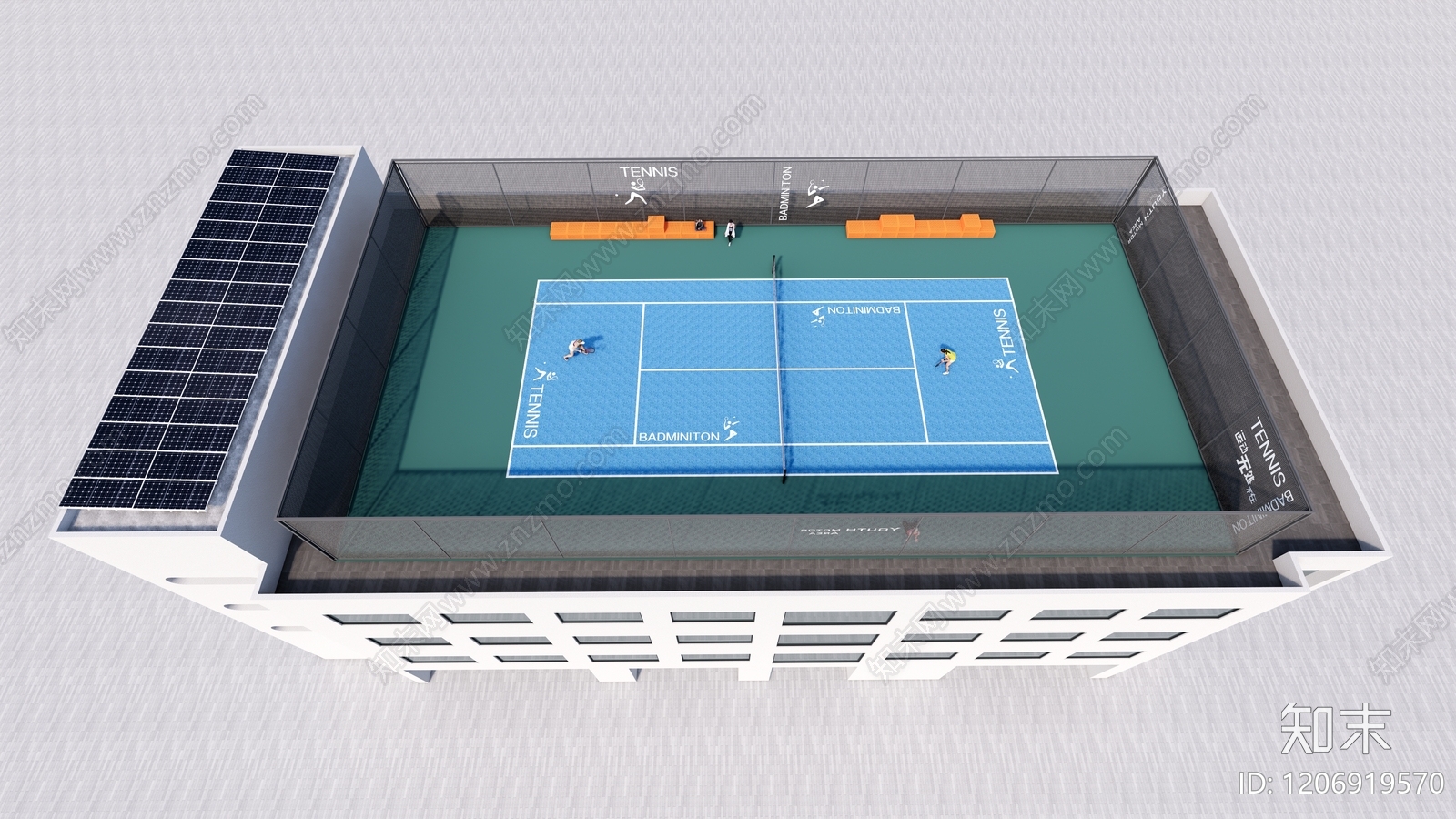 现代网球场SU模型下载【ID:1206919570】