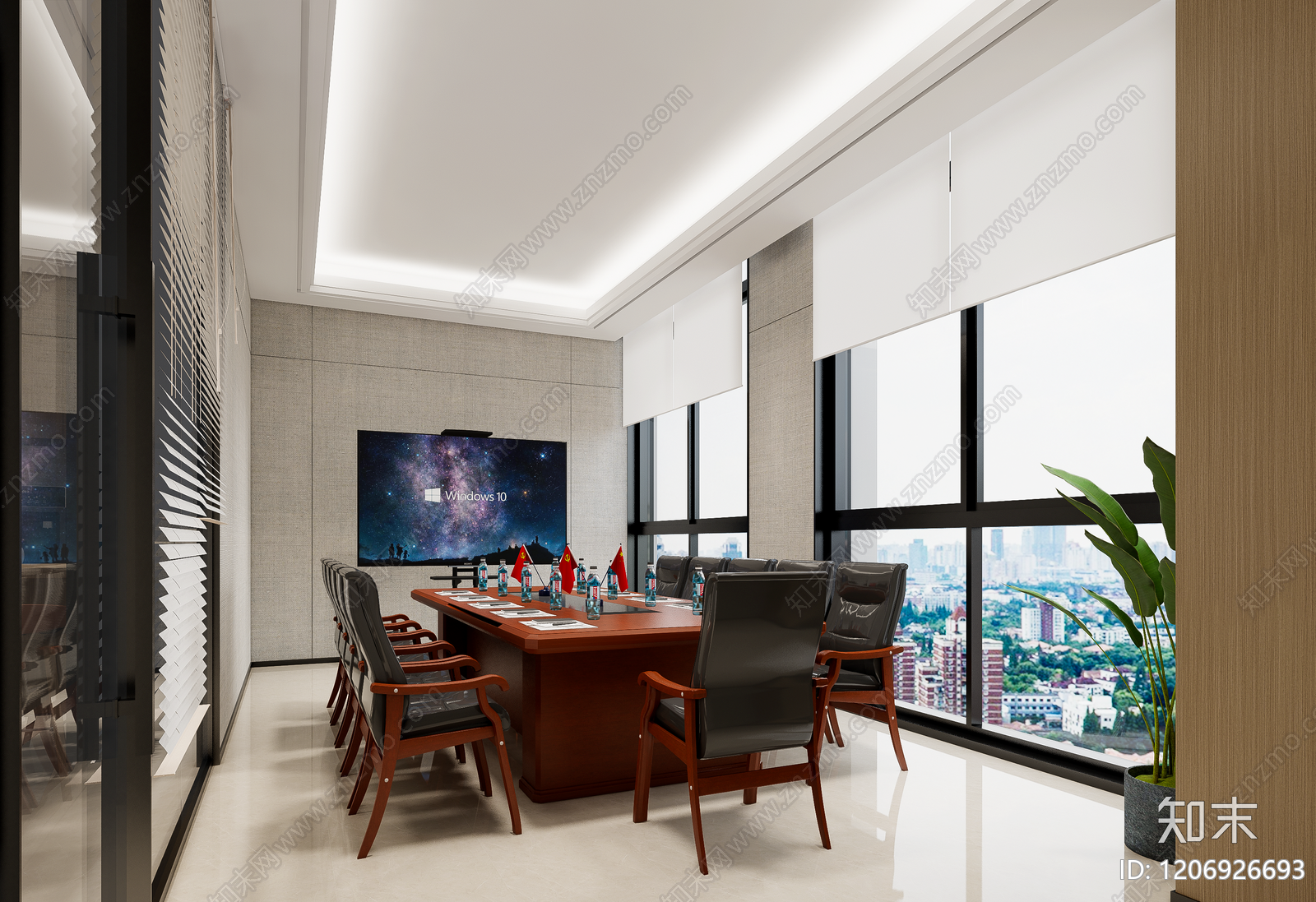 现代新中式会议室SU模型下载【ID:1206926693】