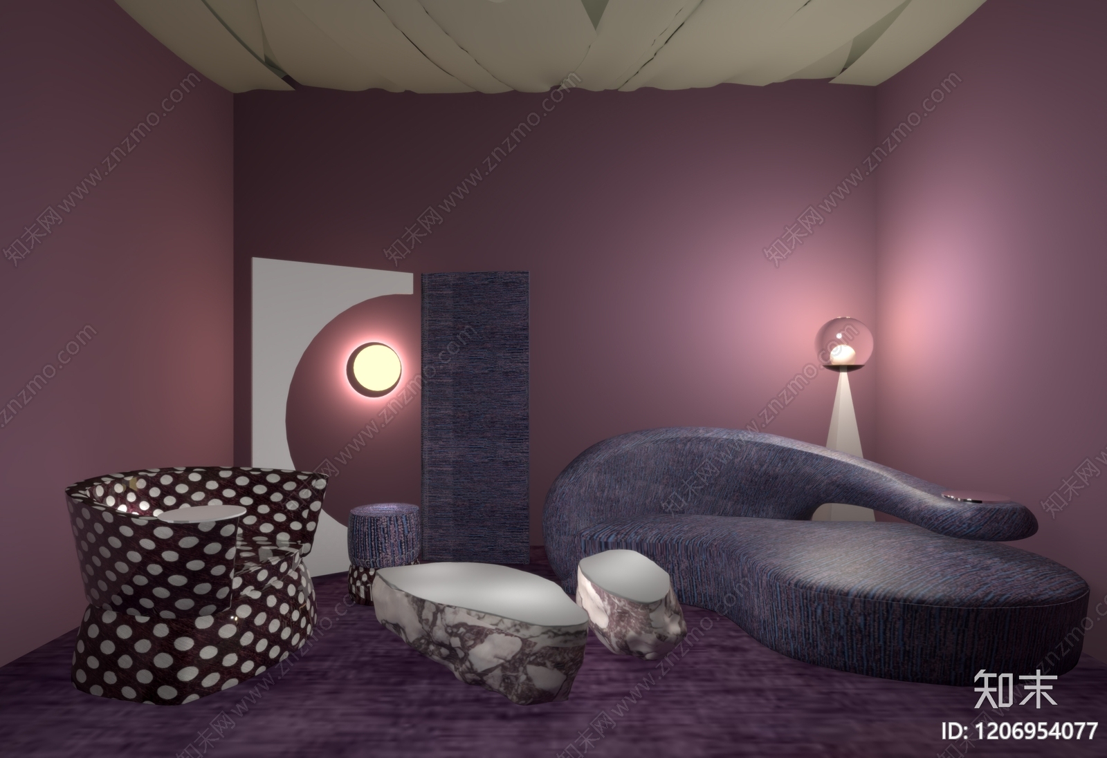 现代法式其他展厅3D模型下载【ID:1206954077】