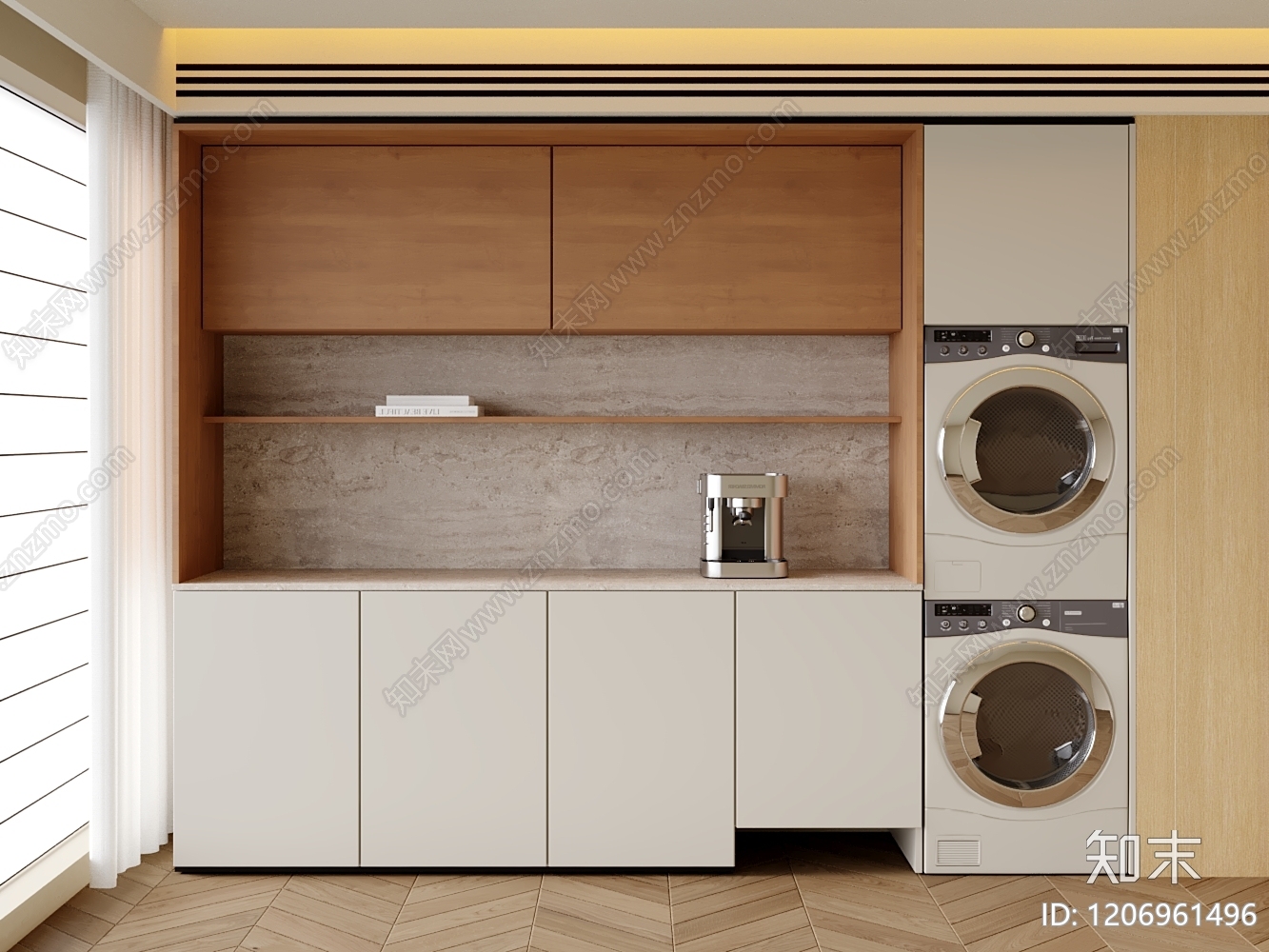 现代中古洗衣机柜3D模型下载【ID:1206961496】