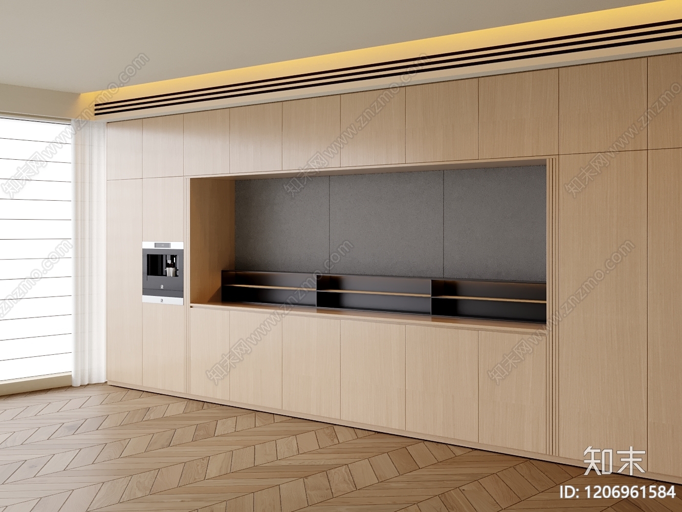 现代中古餐边柜3D模型下载【ID:1206961584】