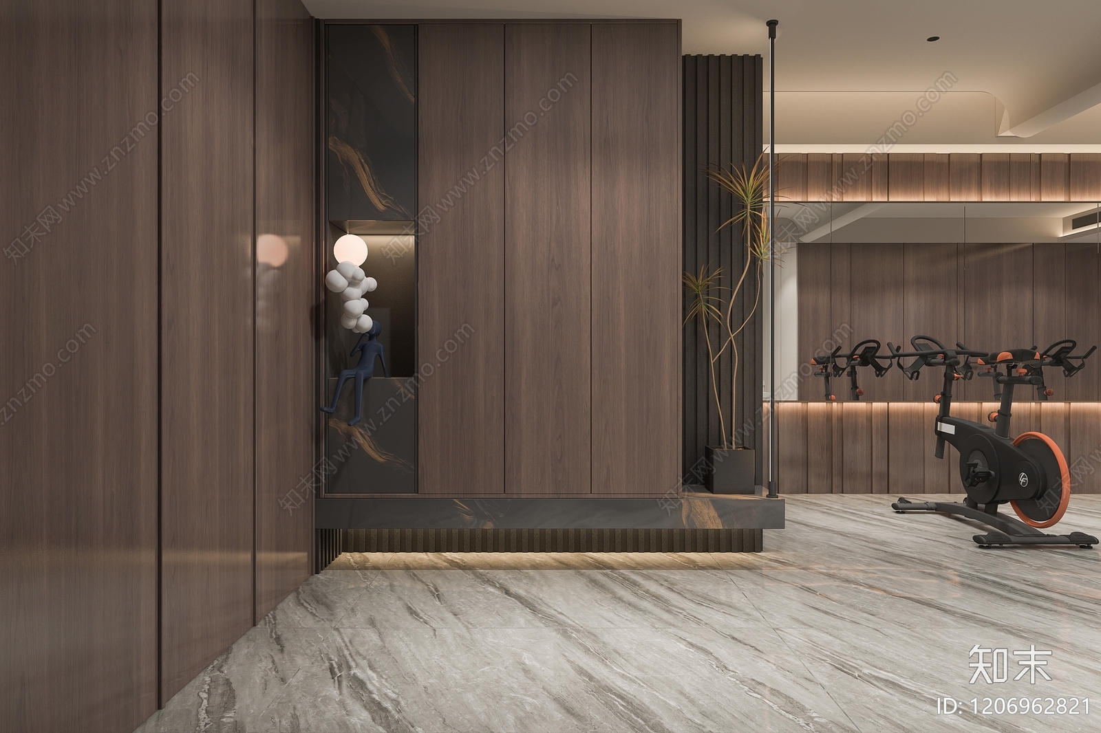 现代健身房3D模型下载【ID:1206962821】