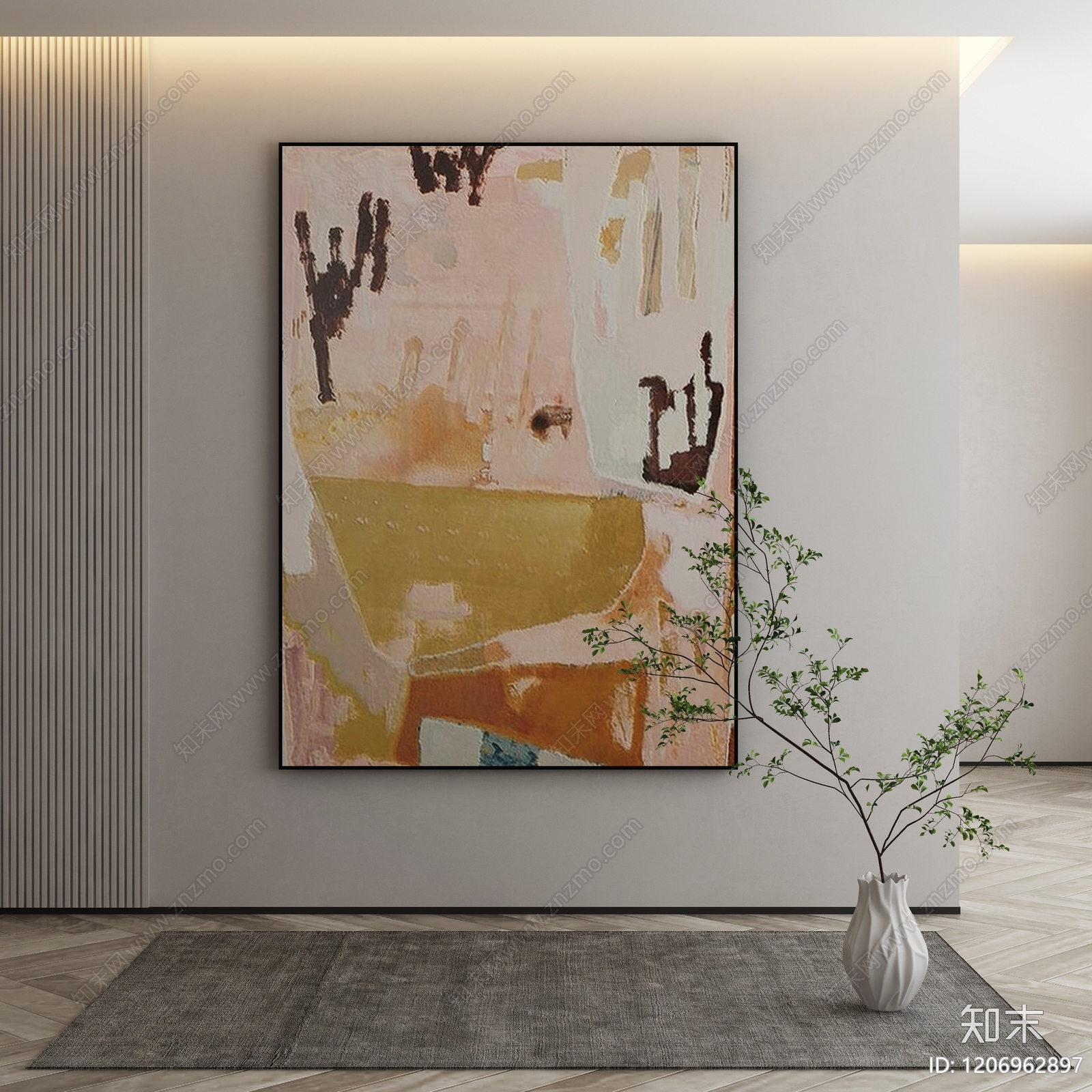现代侘寂挂画3D模型下载【ID:1206962897】