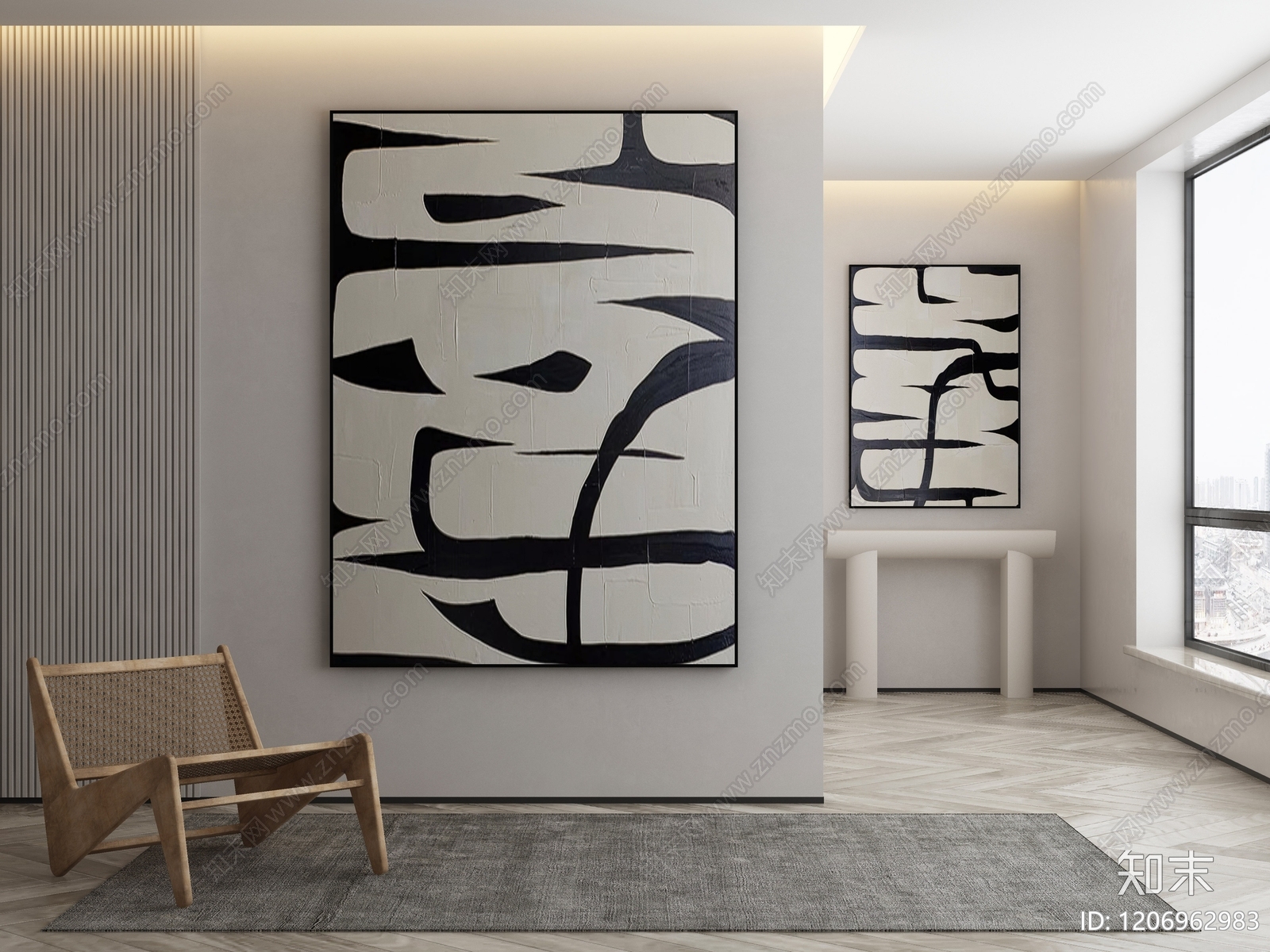 现代侘寂挂画3D模型下载【ID:1206962983】