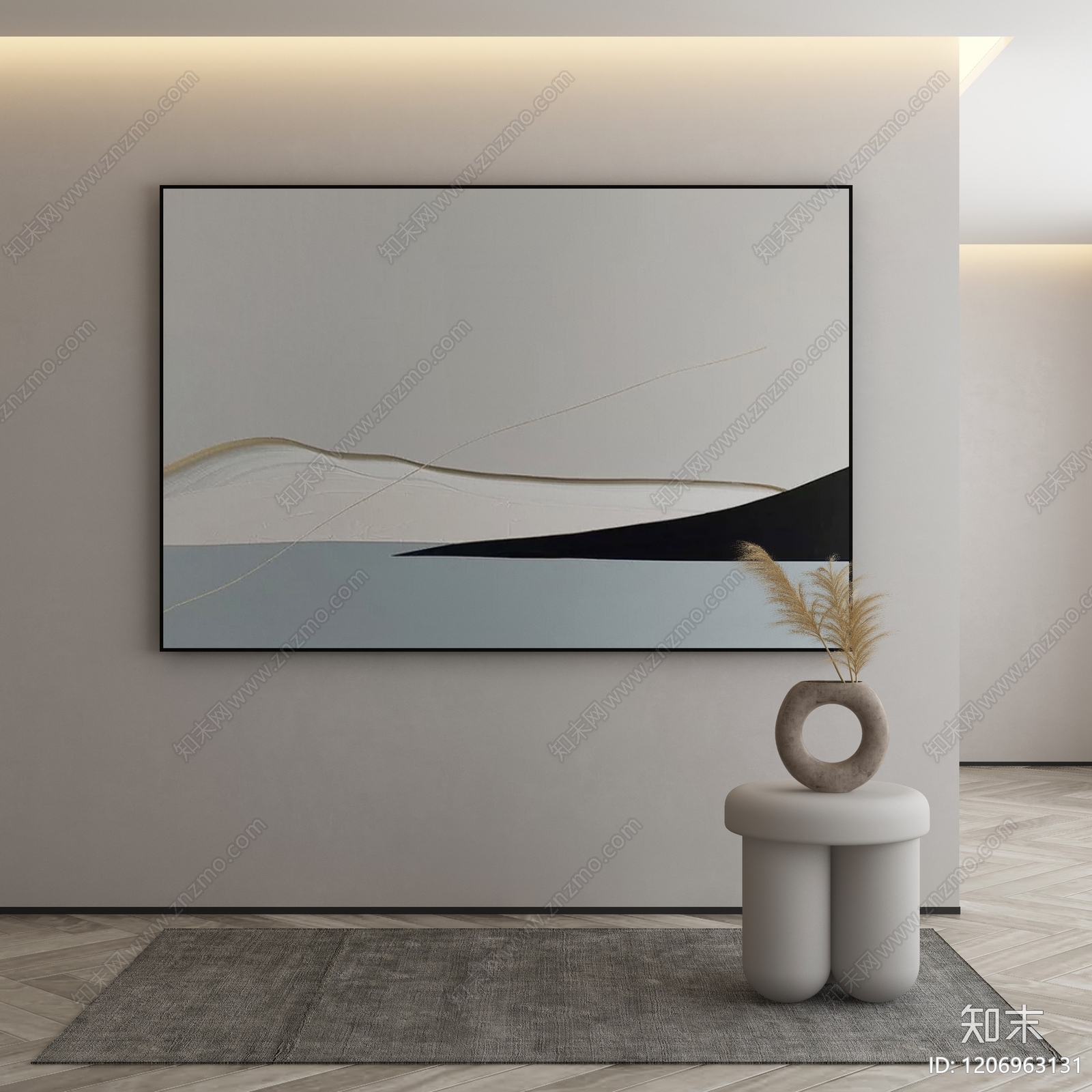 现代侘寂挂画3D模型下载【ID:1206963131】