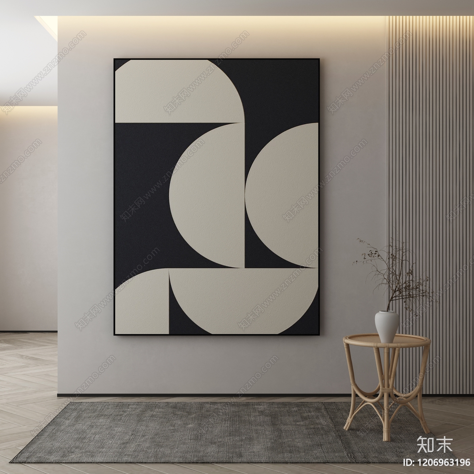 现代侘寂挂画3D模型下载【ID:1206963196】