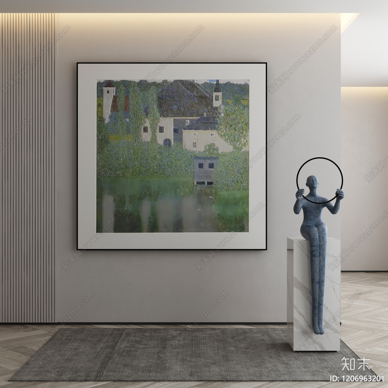 现代侘寂挂画3D模型下载【ID:1206963201】