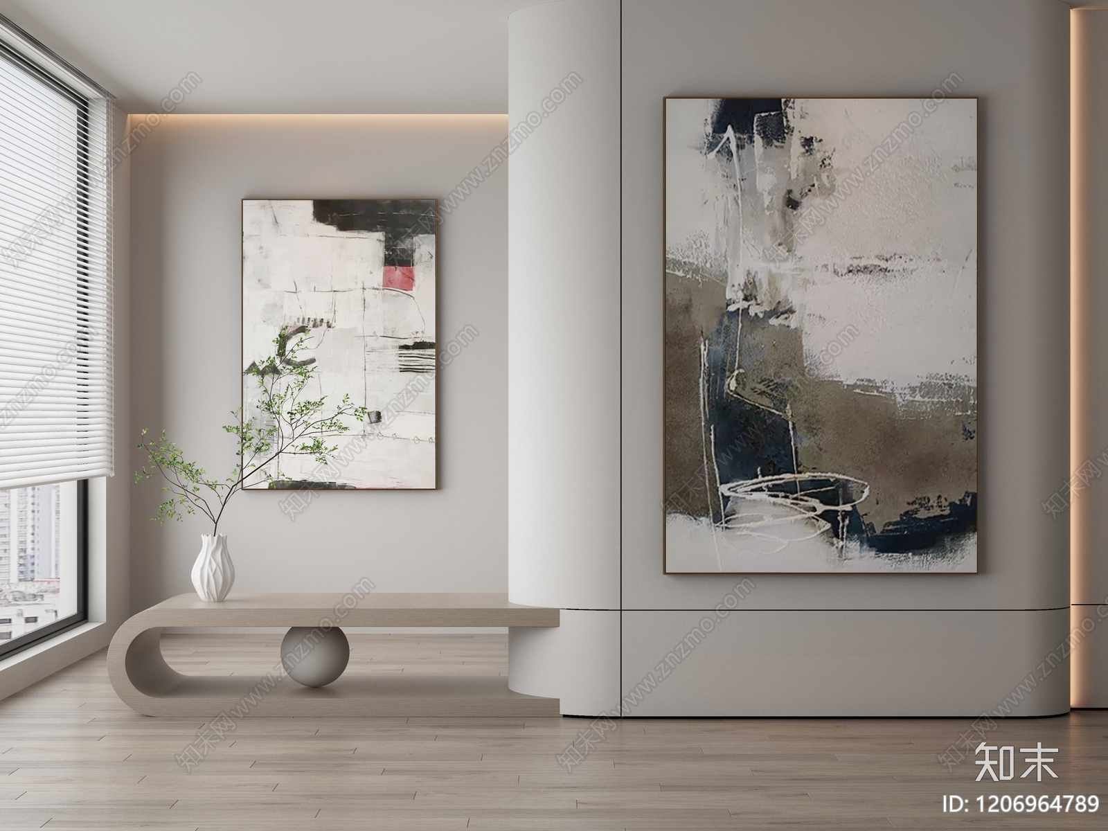 现代侘寂挂画3D模型下载【ID:1206964789】