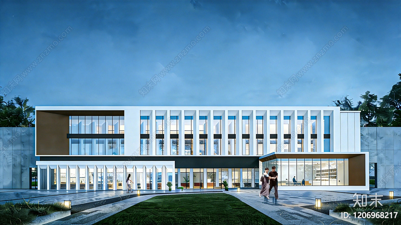现代极简小公建SU模型下载【ID:1206968217】