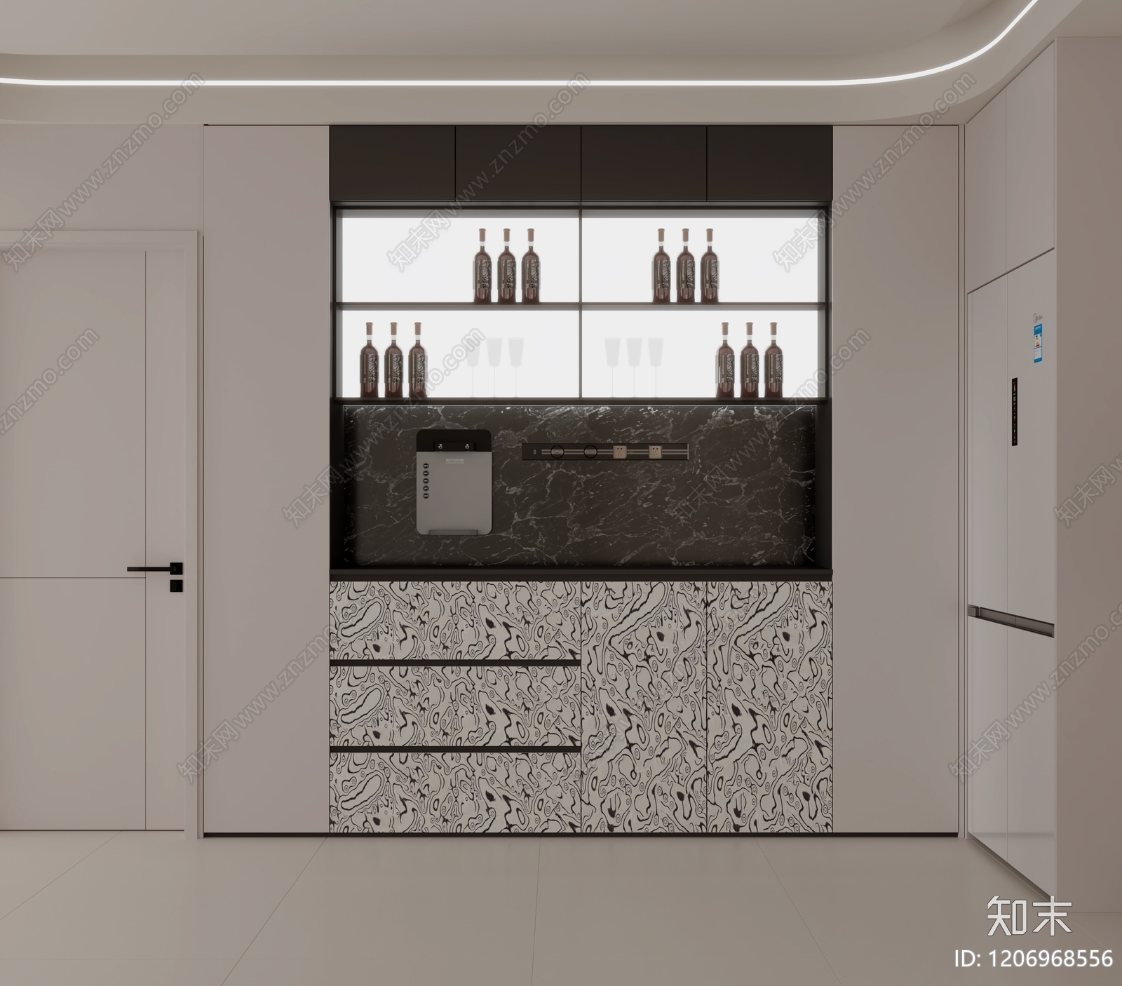 现代家居餐厅3D模型下载【ID:1206968556】