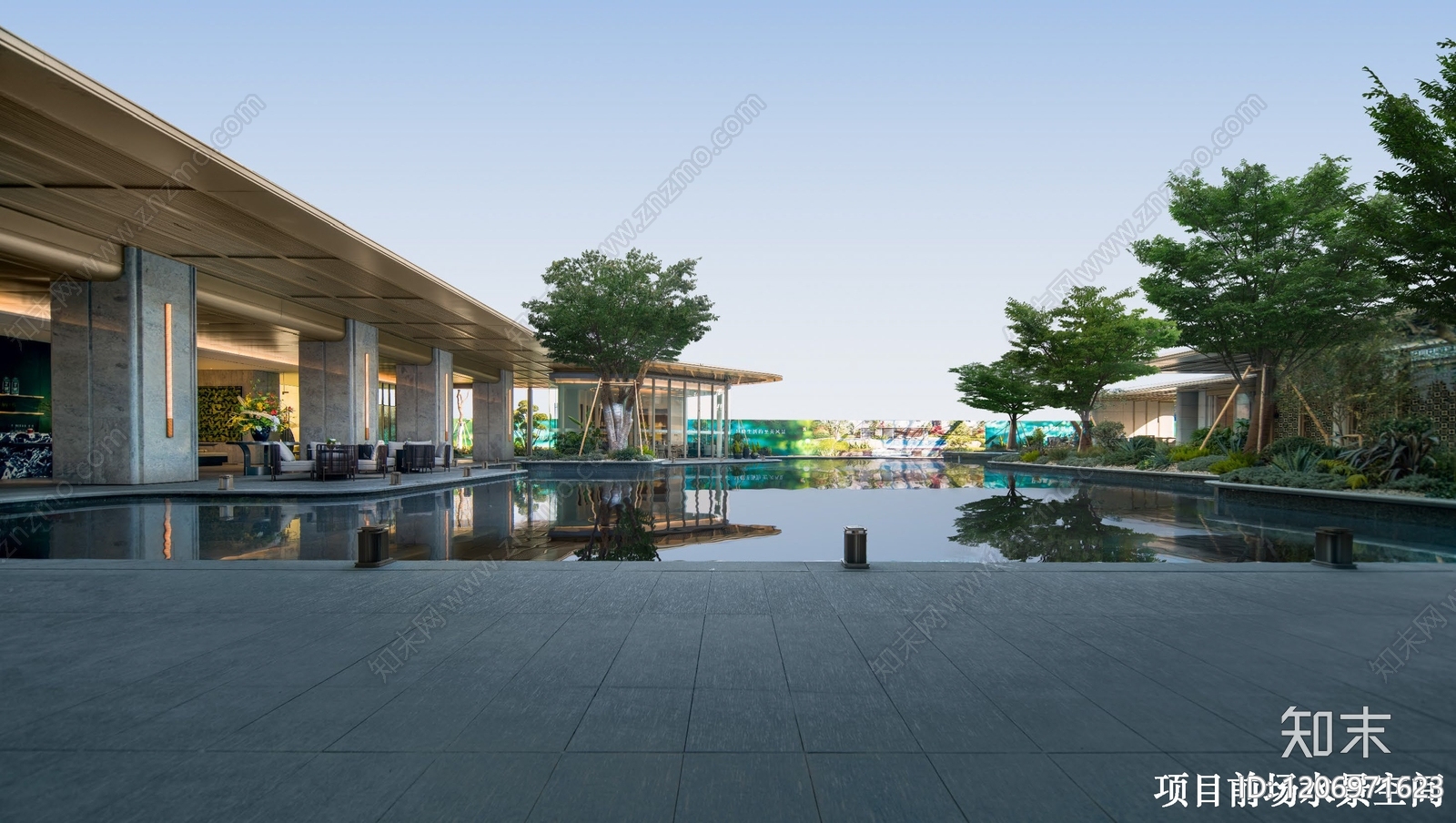 轻奢意式售楼处建筑下载【ID:1206971623】