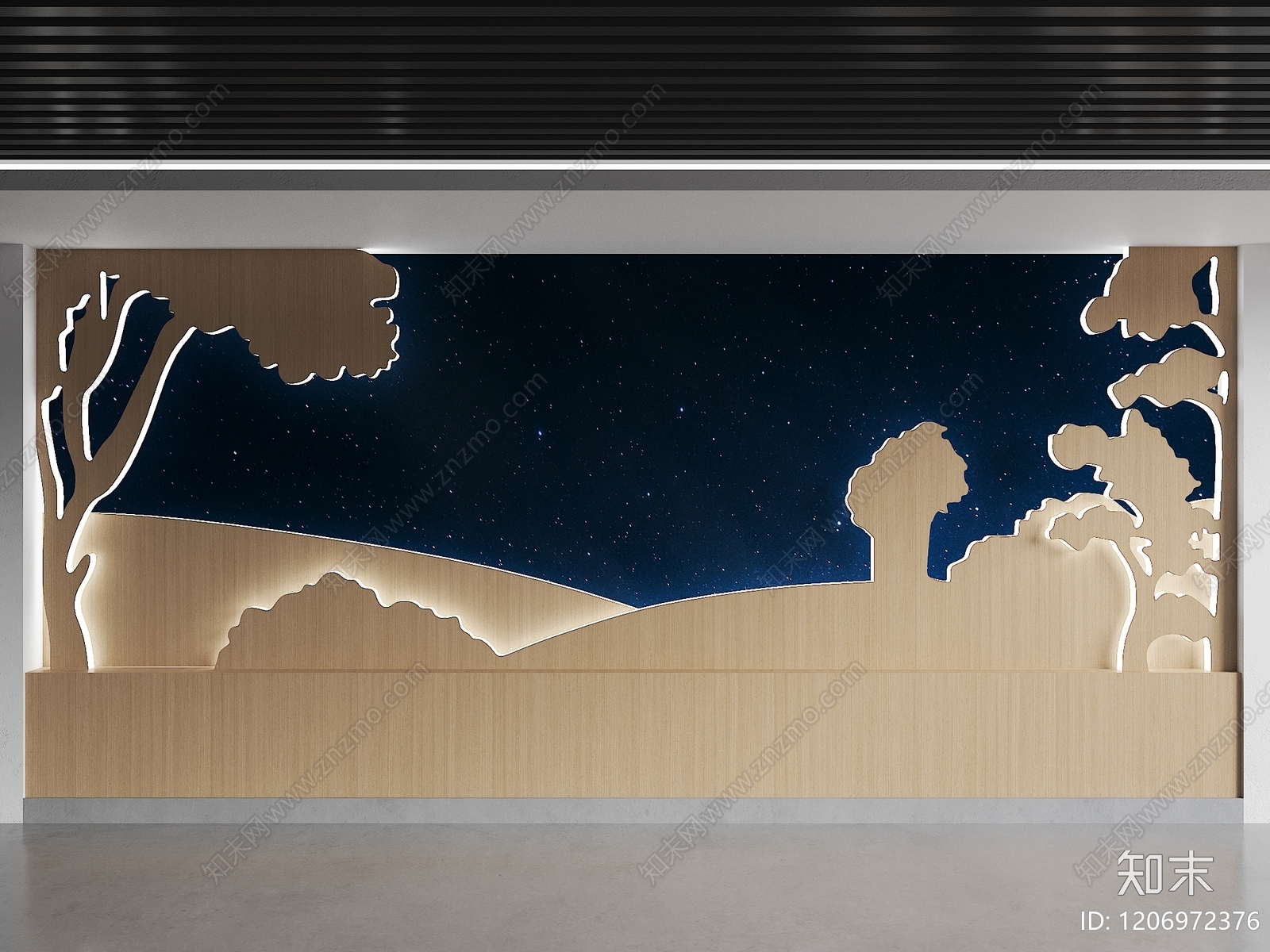 现代景墙3D模型下载【ID:1206972376】