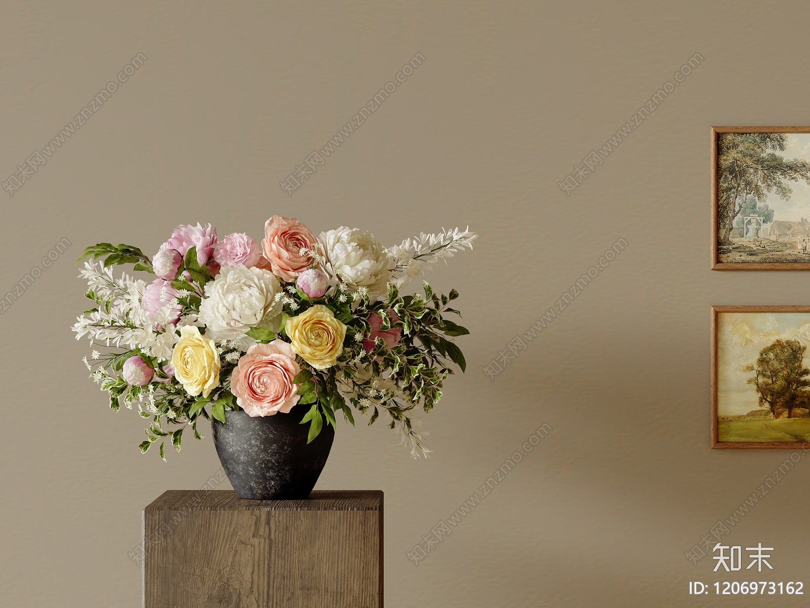 意式法式花艺3D模型下载【ID:1206973162】