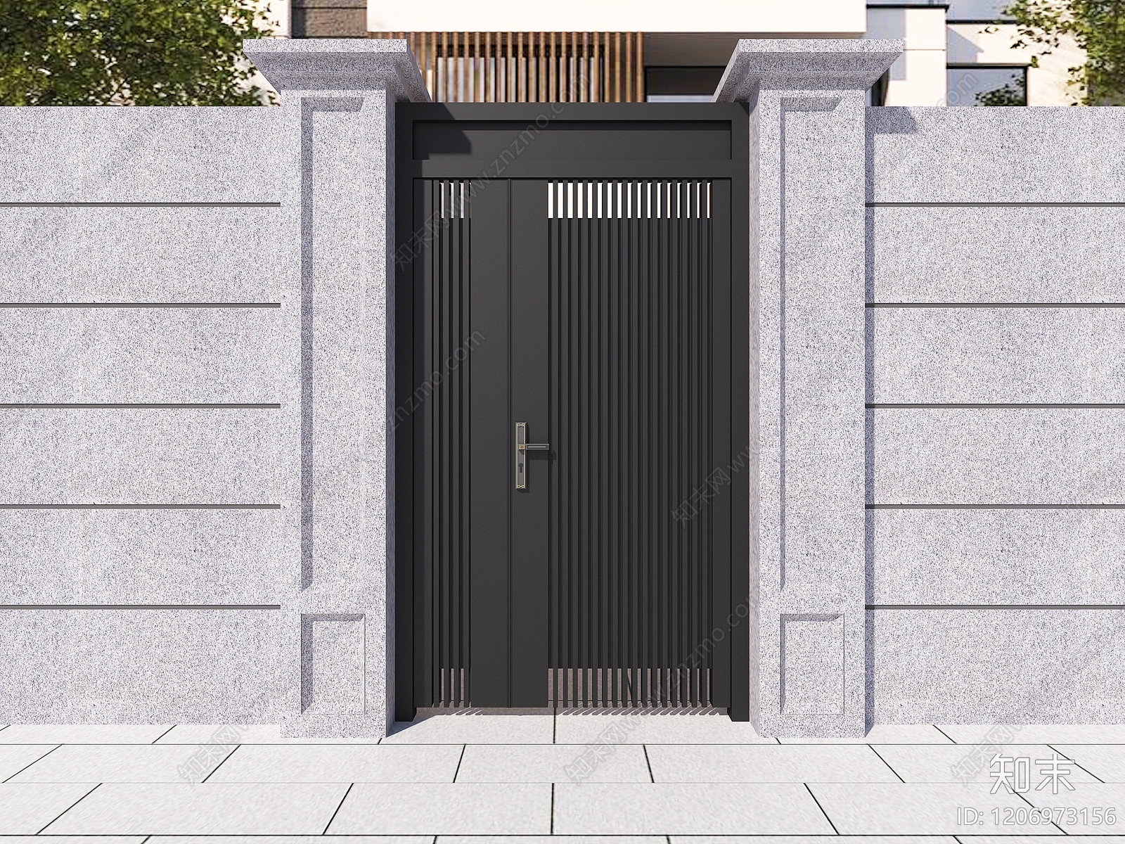 新中式现代大门3D模型下载【ID:1206973156】