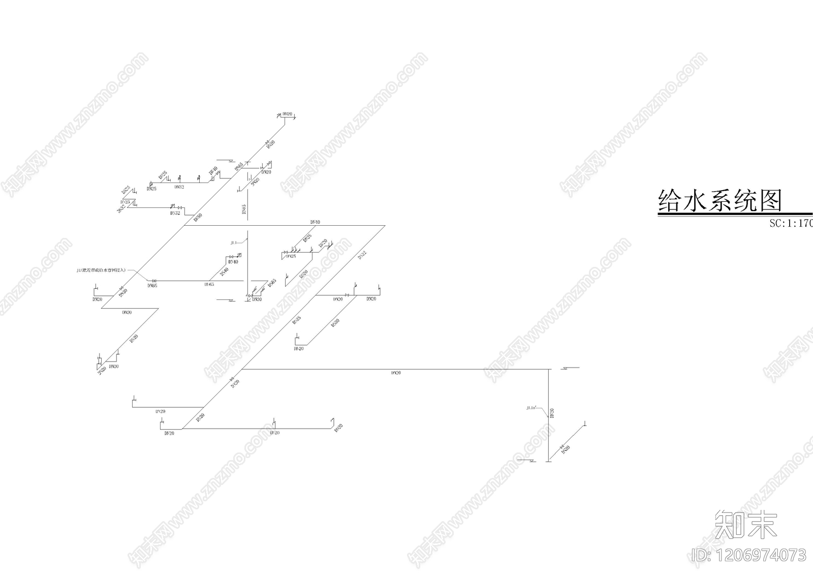 其他给排水cad施工图下载【ID:1206974073】