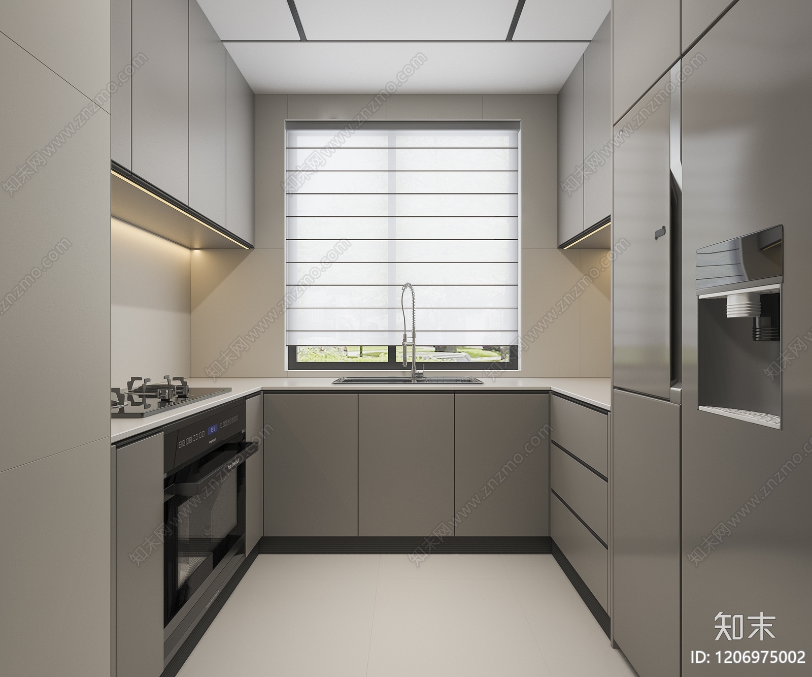 现代封闭式厨房3D模型下载【ID:1206975002】