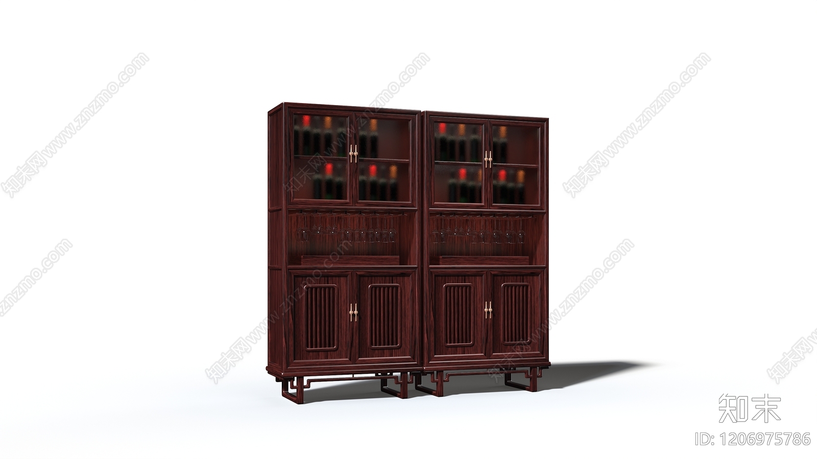 新中式中式酒柜3D模型下载【ID:1206975786】