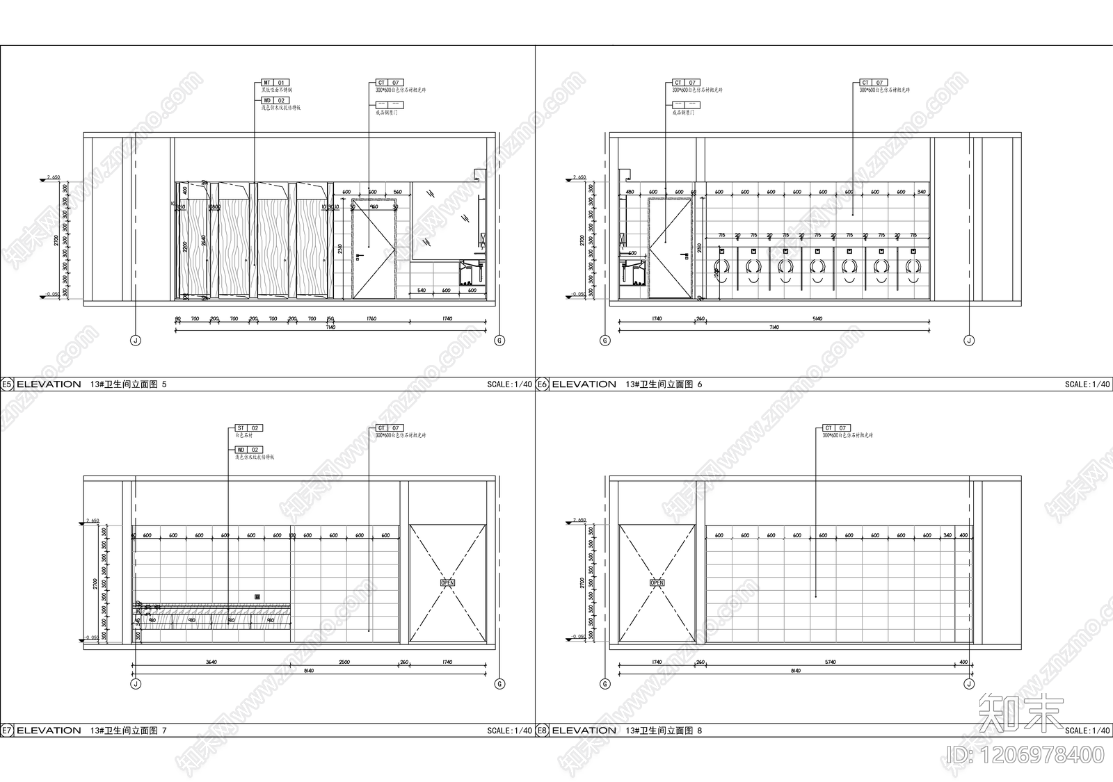 现代学校cad施工图下载【ID:1206978400】