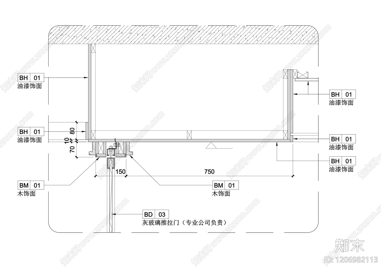 玻璃门节点cad施工图下载【ID:1206982113】