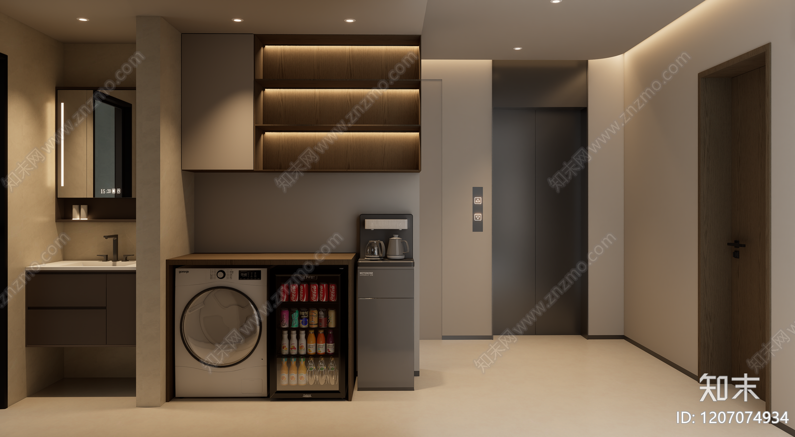 现代极简衣帽间SU模型下载【ID:1207074934】