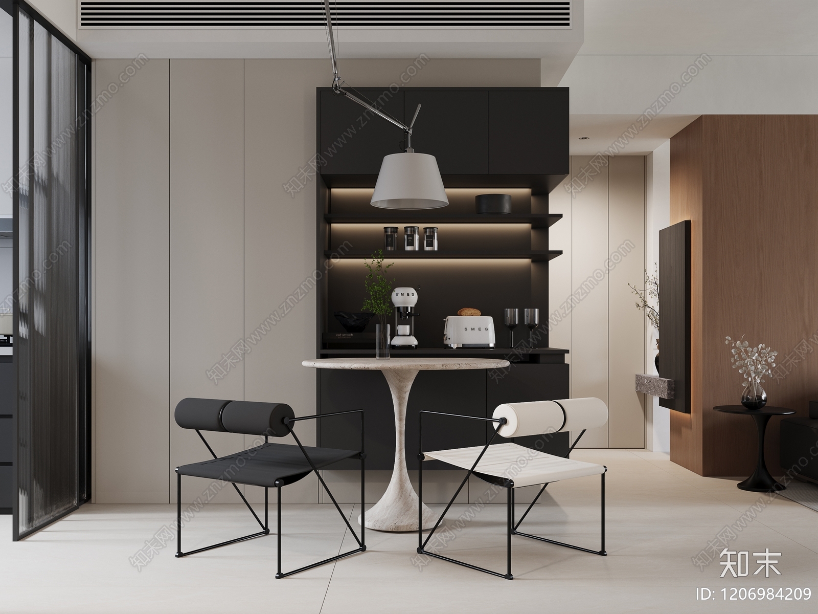 现代餐边柜3D模型下载【ID:1206984209】