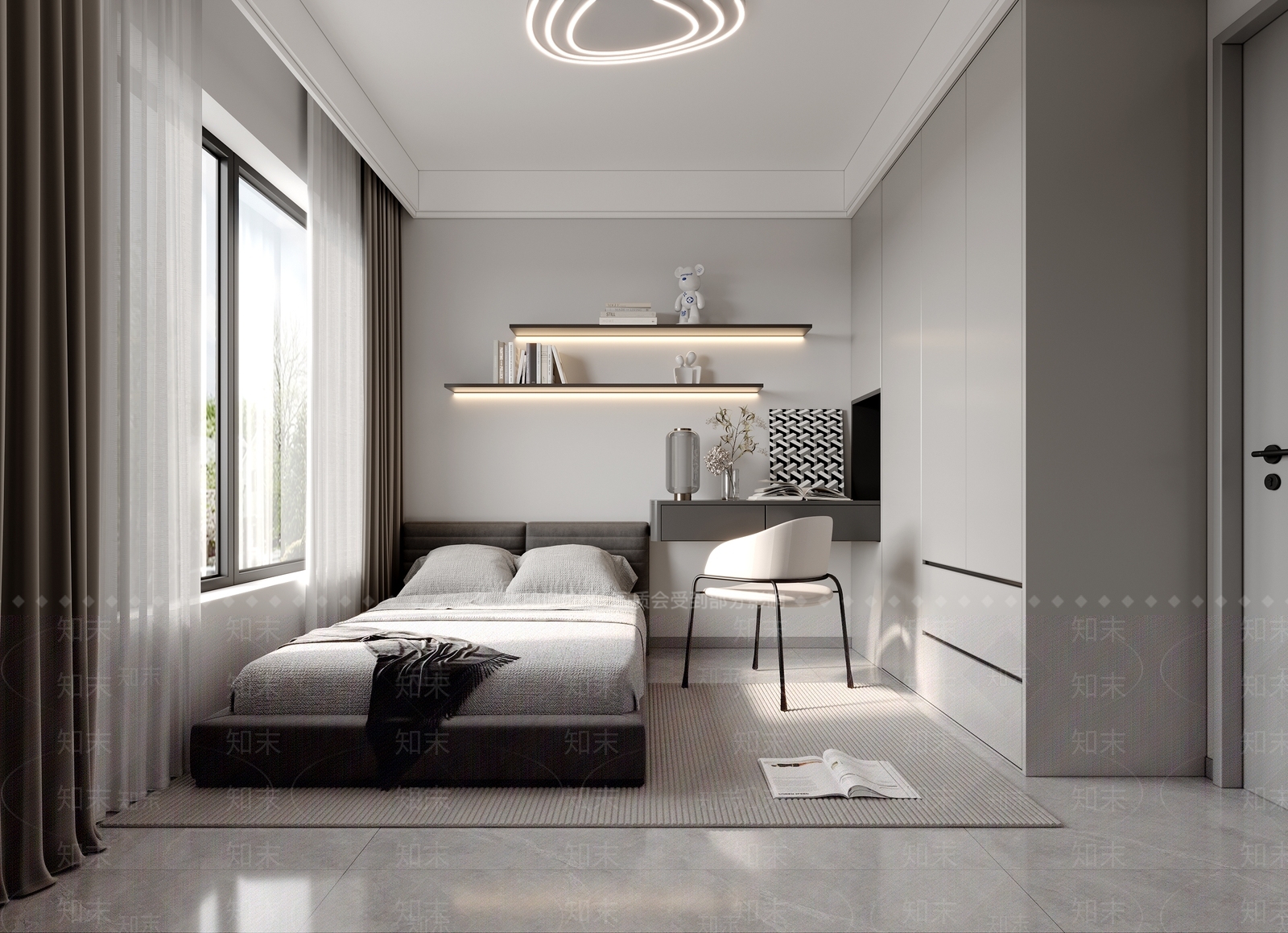 现代简约家居卧室3D模型下载【ID:1206988637】