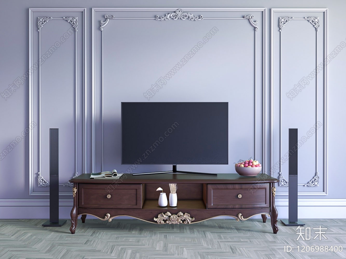 欧式电视柜3D模型下载【ID:1206988400】