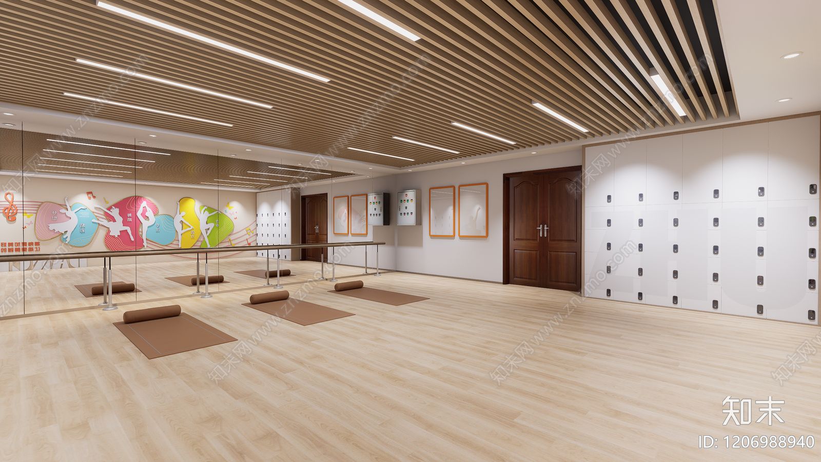 现代瑜伽室SU模型下载【ID:1206988940】