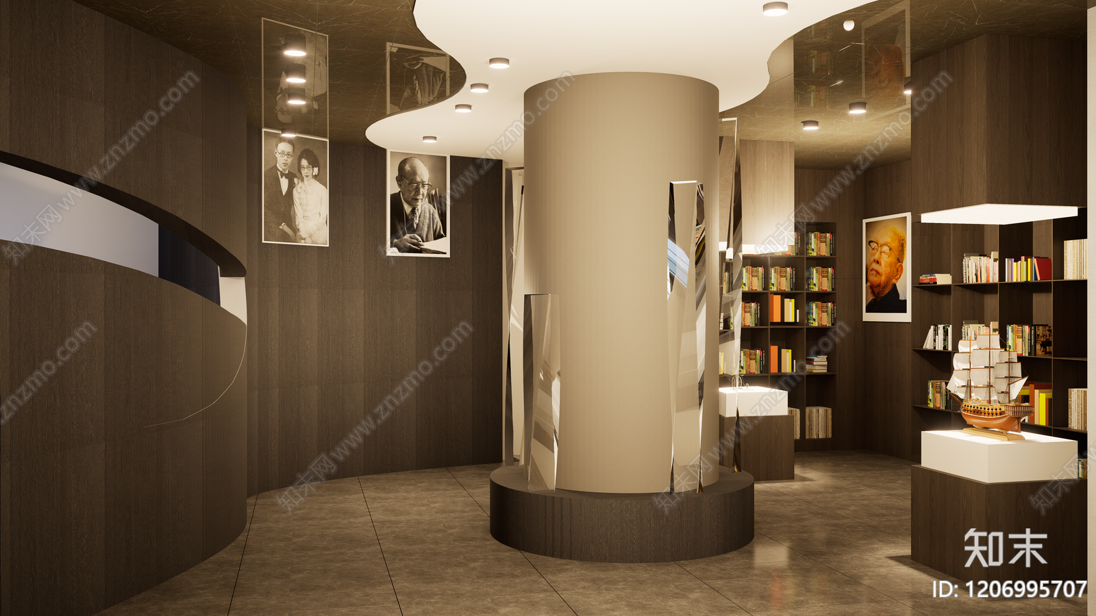 现代简约书店cad施工图下载【ID:1206995707】
