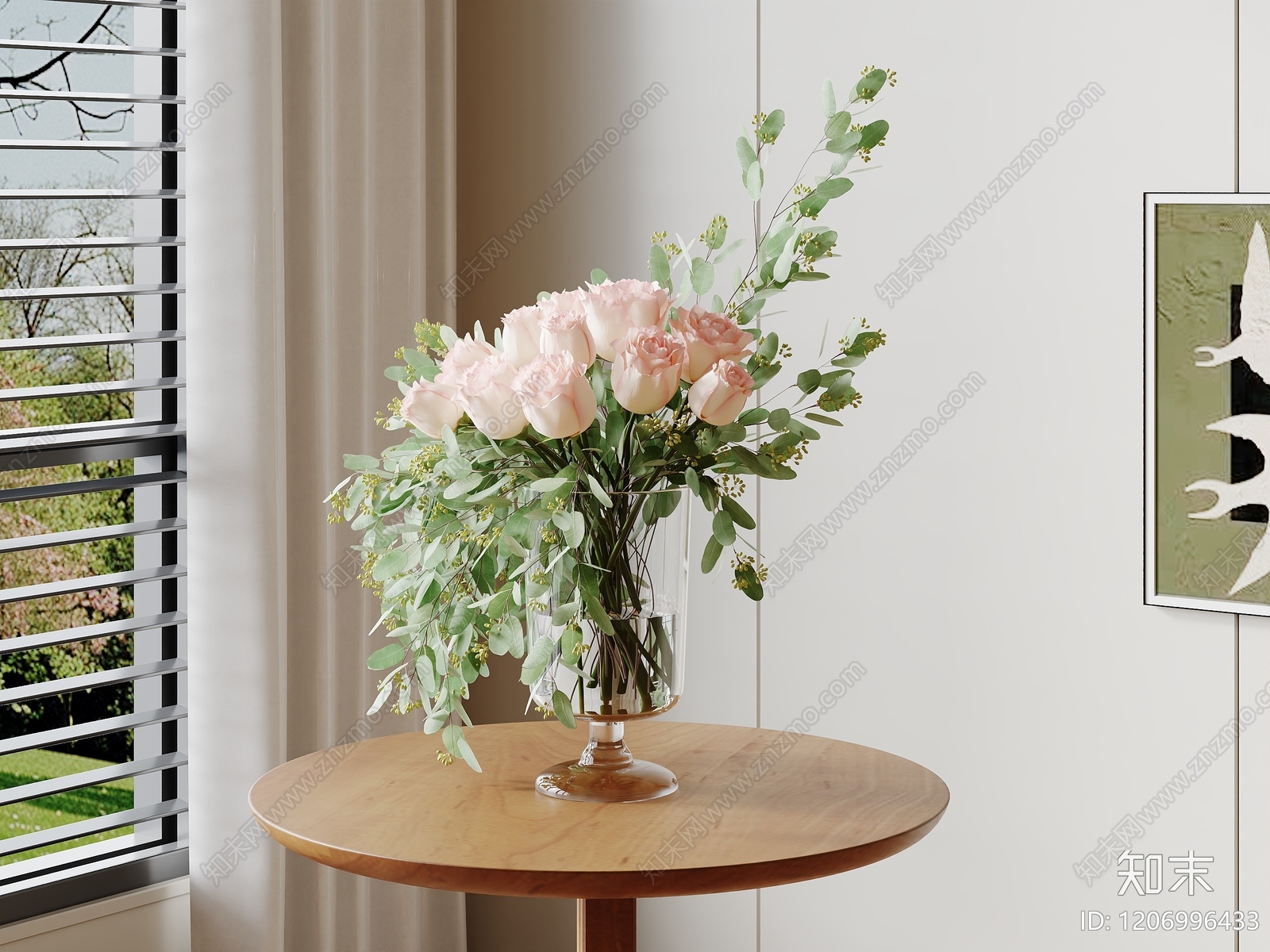 北欧绿植摆件3D模型渲染效果图