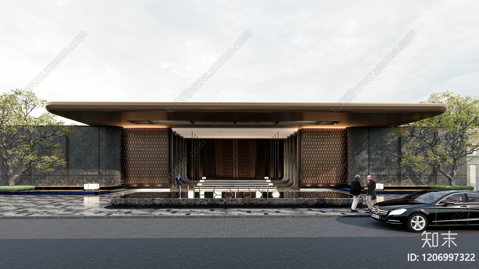 意式轻奢售楼处建筑SU模型下载【ID:1206997322】