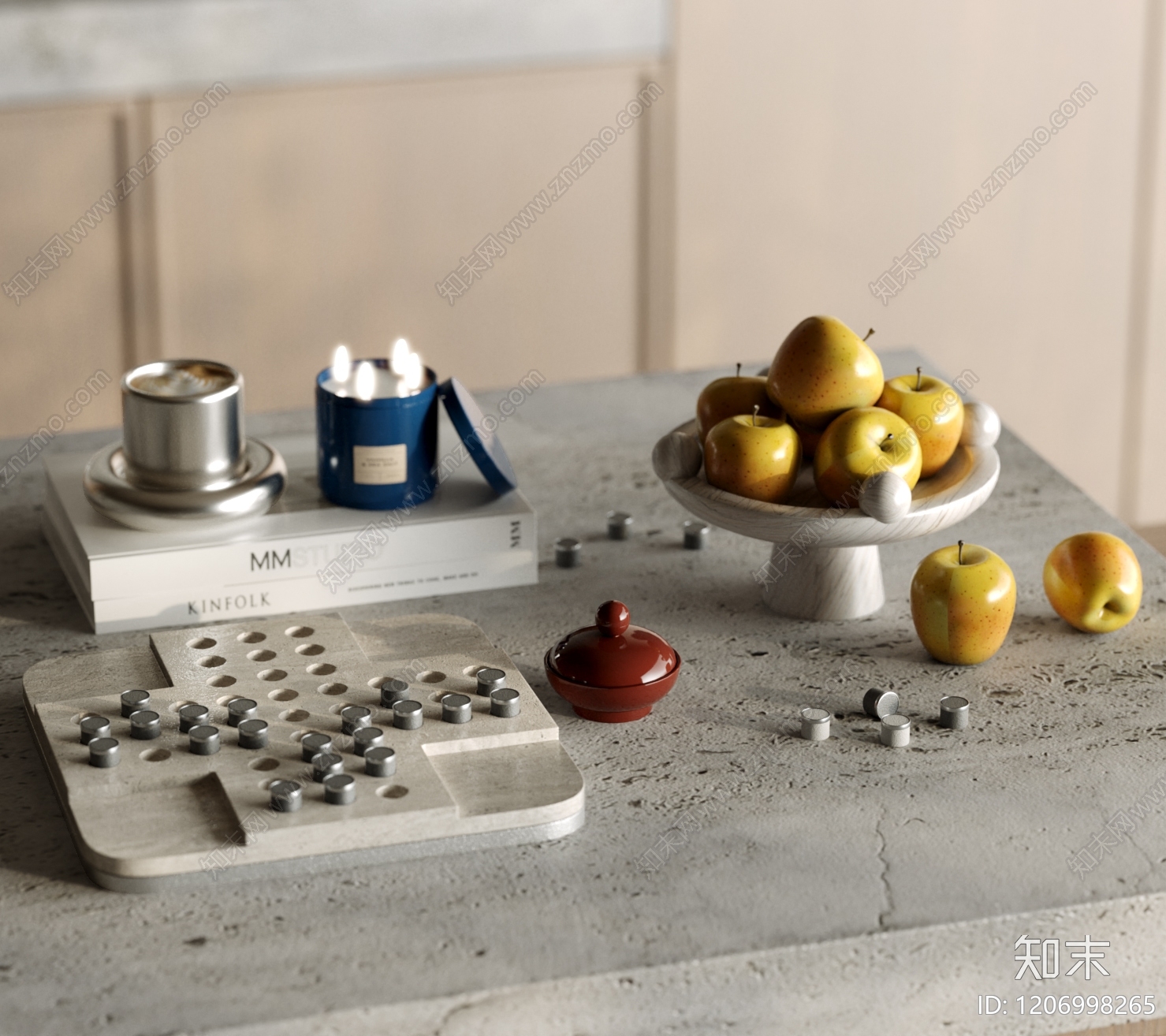 现代奶油摆件组合3D模型下载【ID:1206998265】