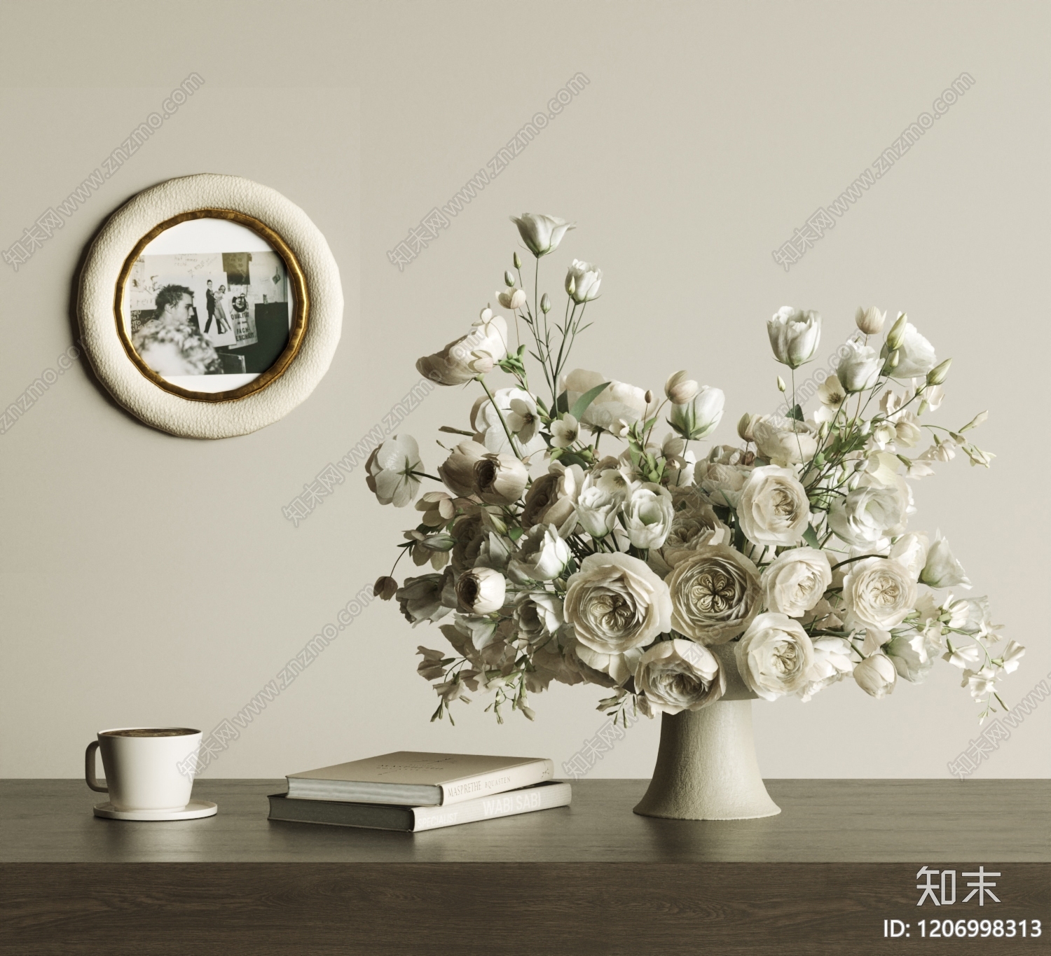 法式奶油花艺SU模型下载【ID:1206998313】