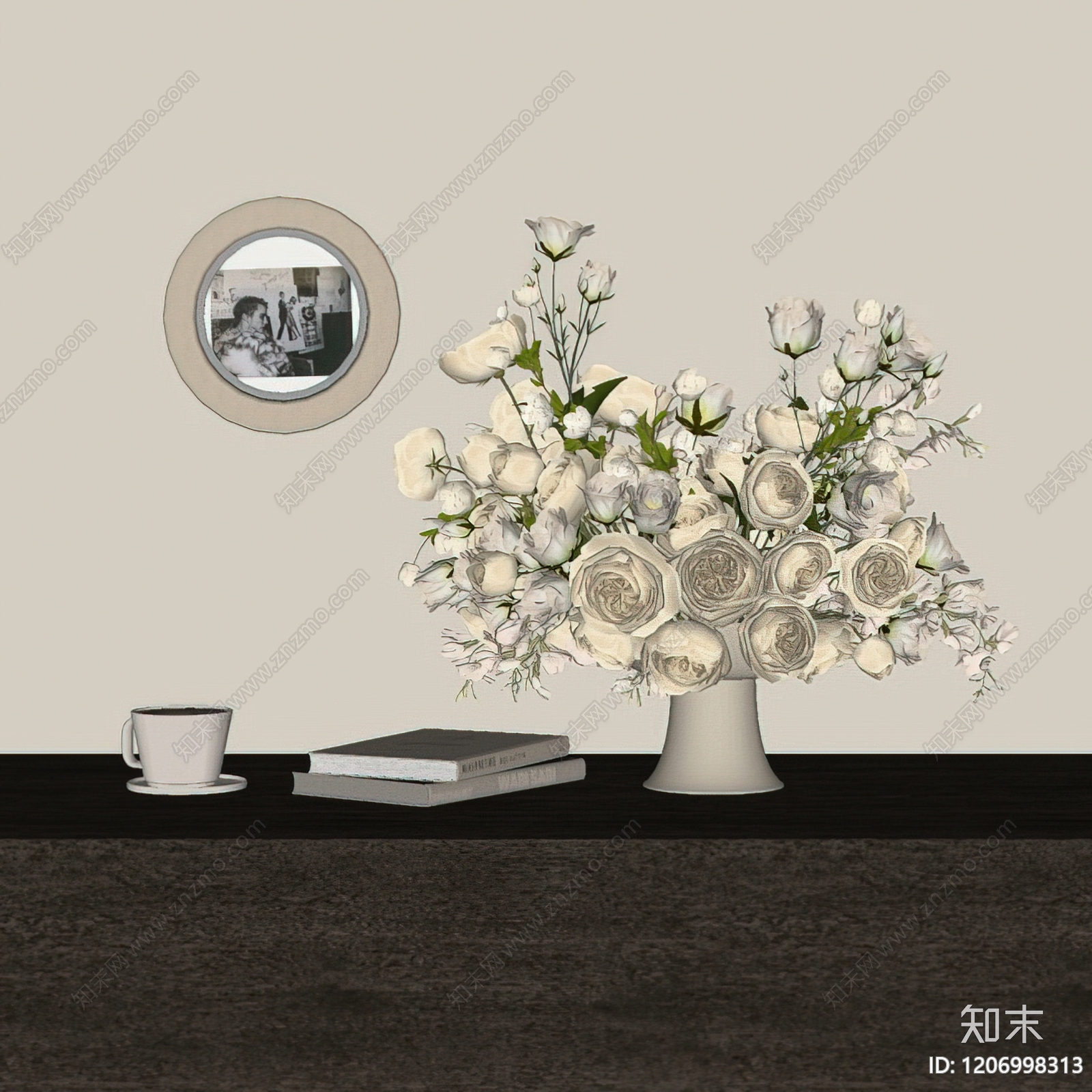 法式奶油花艺SU模型下载【ID:1206998313】