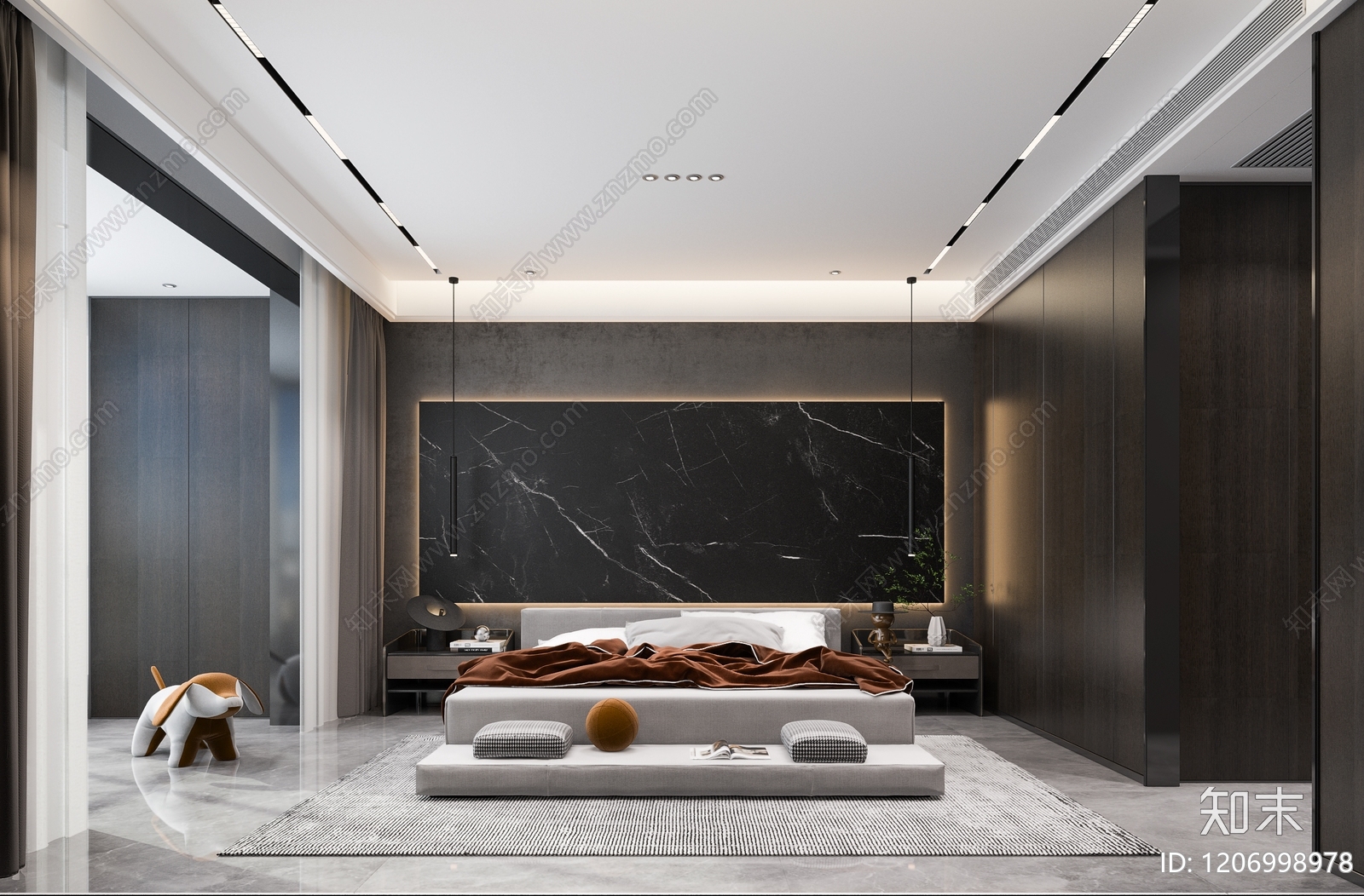 现代家居卧室3D模型下载【ID:1206998978】