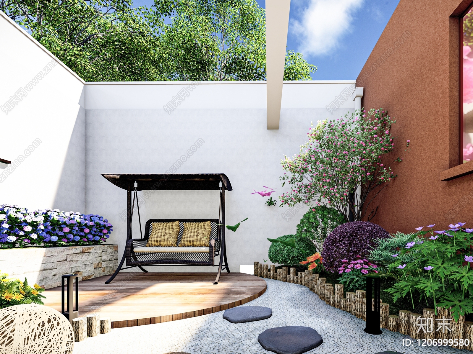 现代屋顶花园SU模型下载【ID:1206999580】