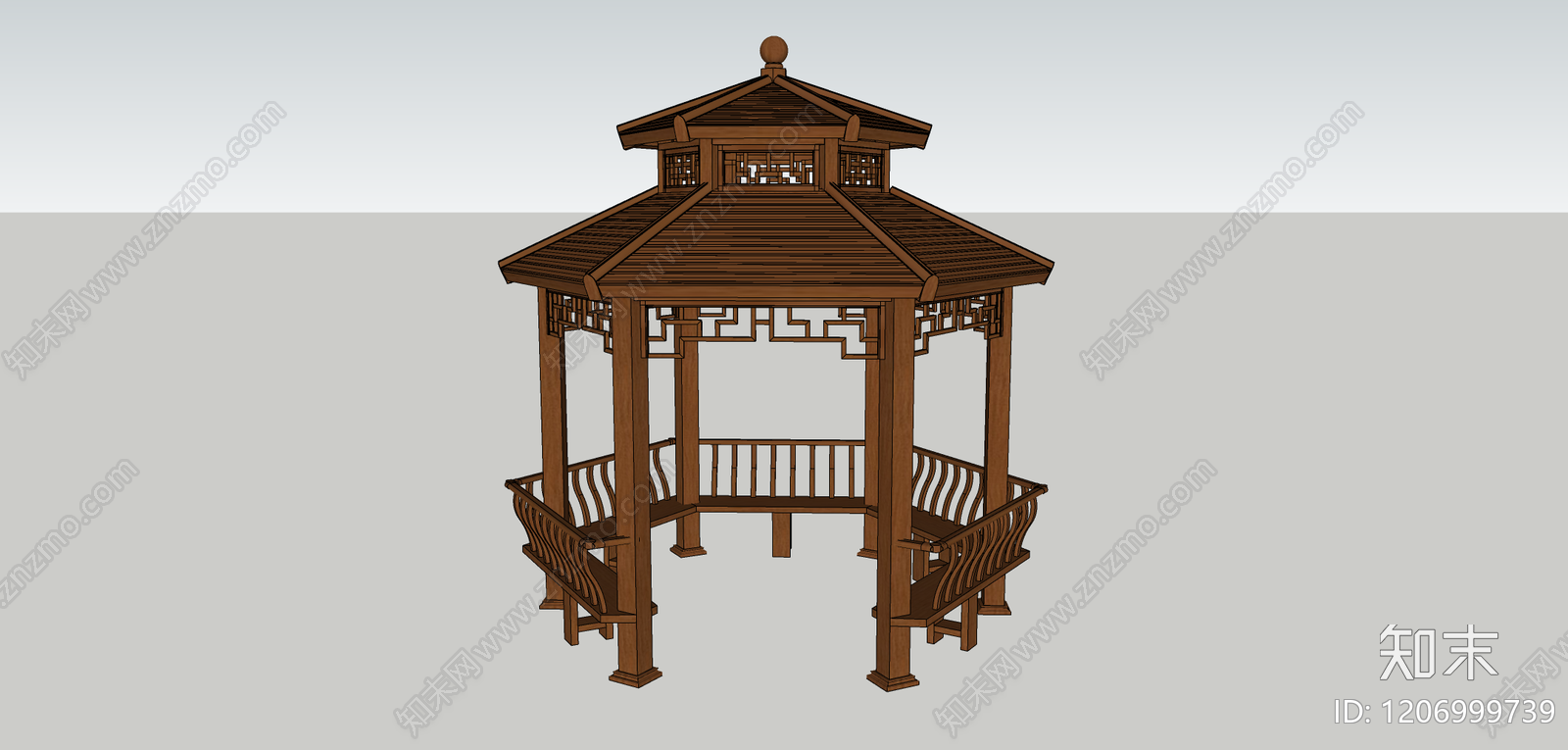 新中式中式亭子SU模型下载【ID:1206999739】