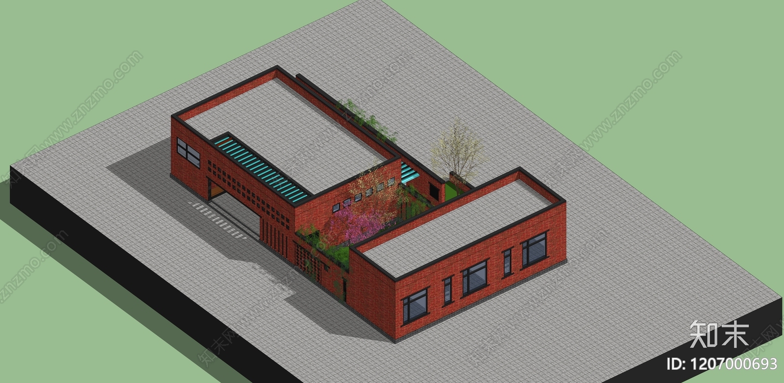 新中式简约其他公共建筑SU模型下载【ID:1207000693】