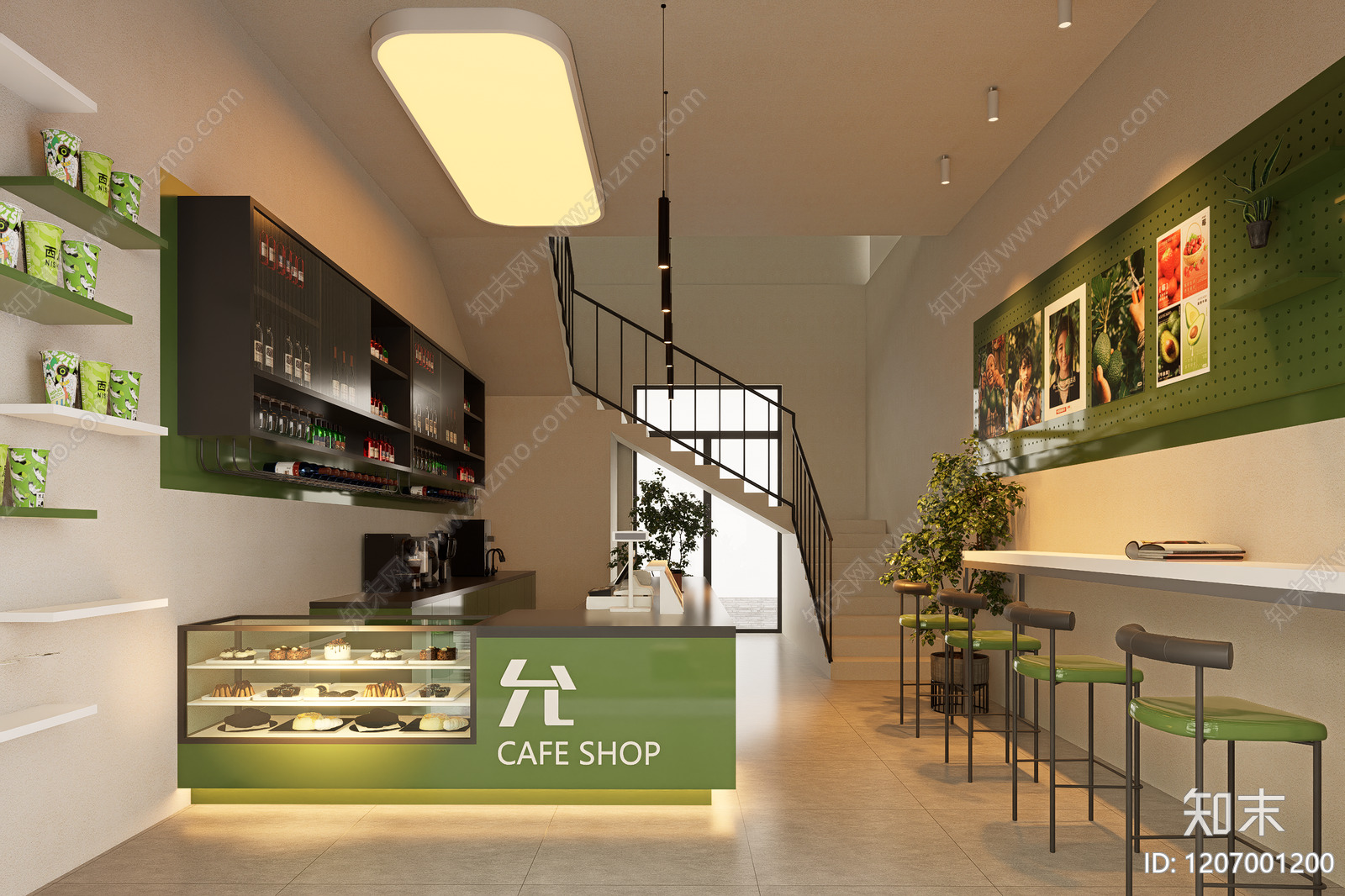 现代奶茶店SU模型下载【ID:1207001200】