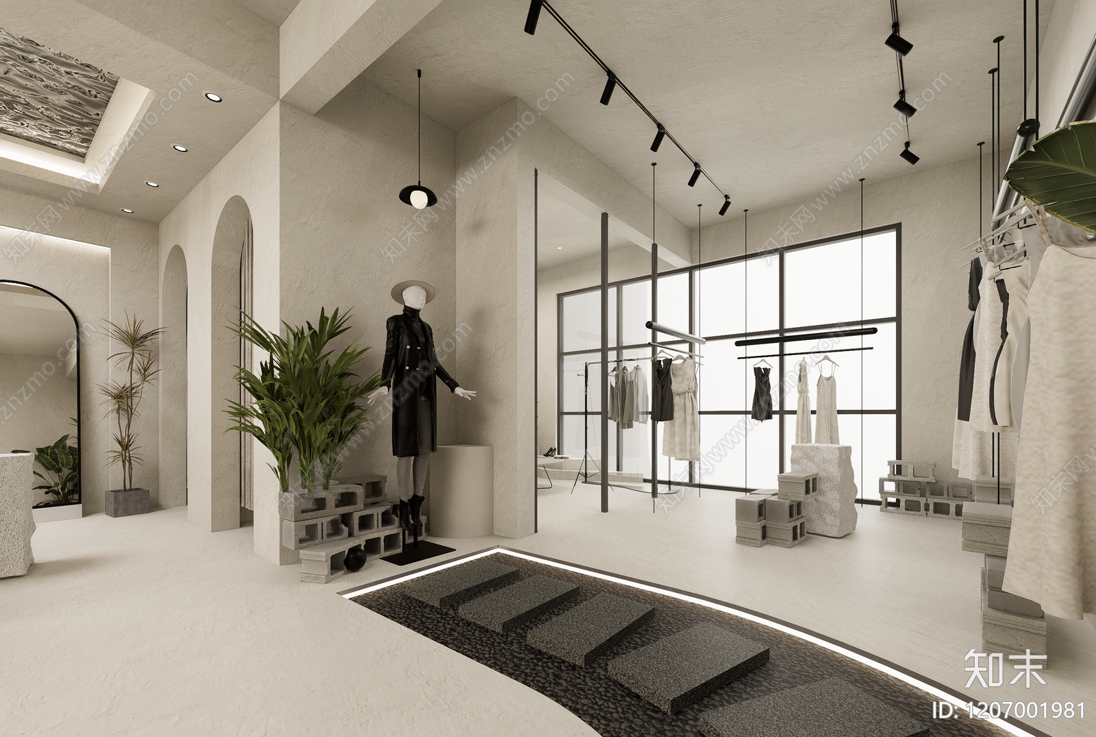 工业服装店SU模型下载【ID:1207001981】