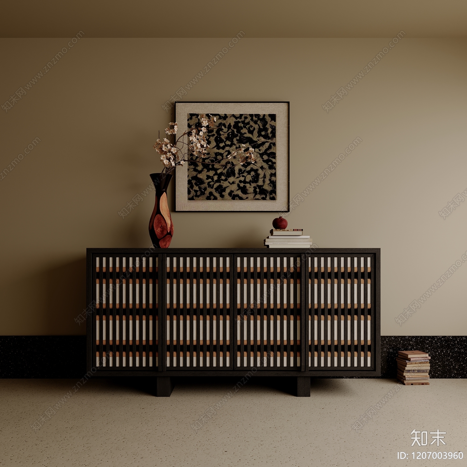中古复古玄关柜3D模型下载【ID:1207003960】