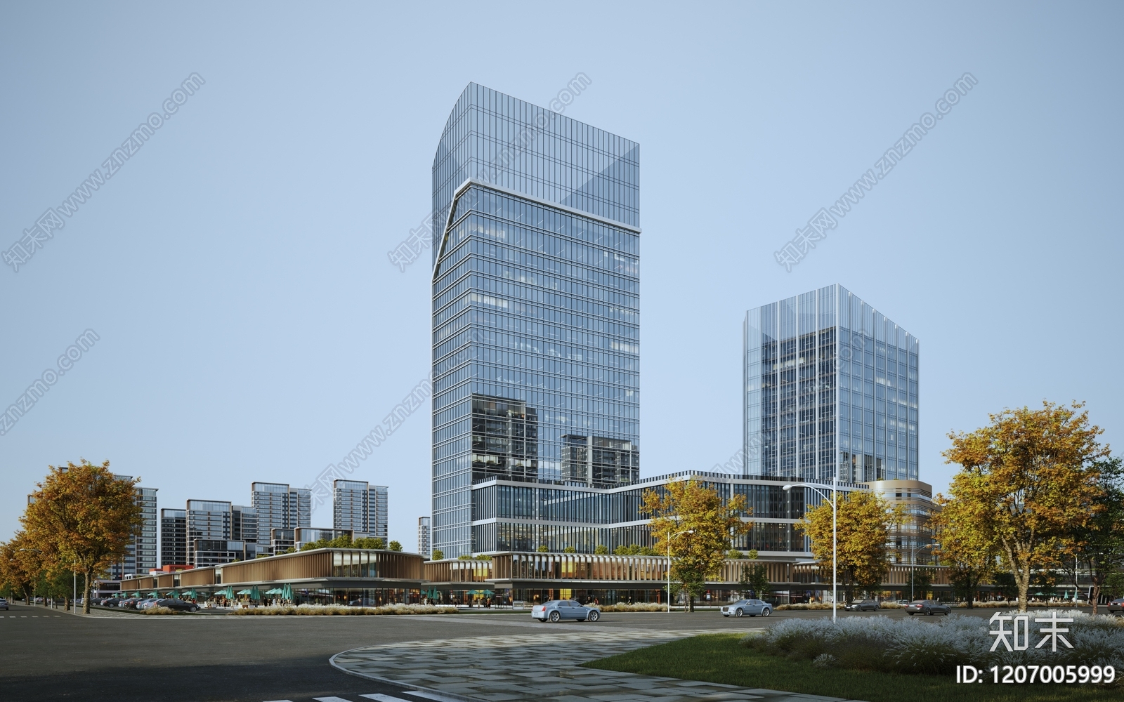 现代办公楼3D模型下载【ID:1207005999】