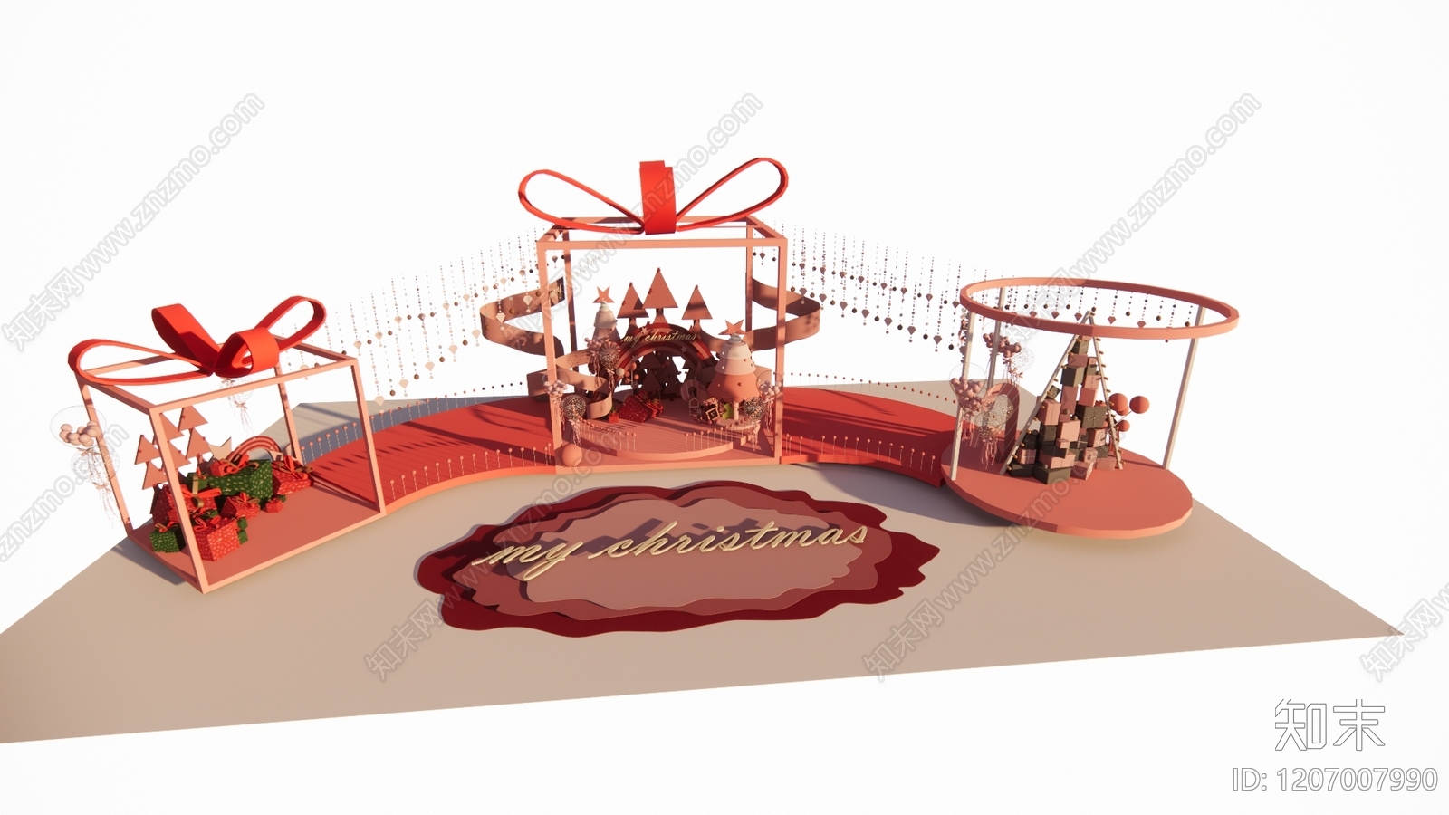 现代复古圣诞树SU模型下载【ID:1207007990】