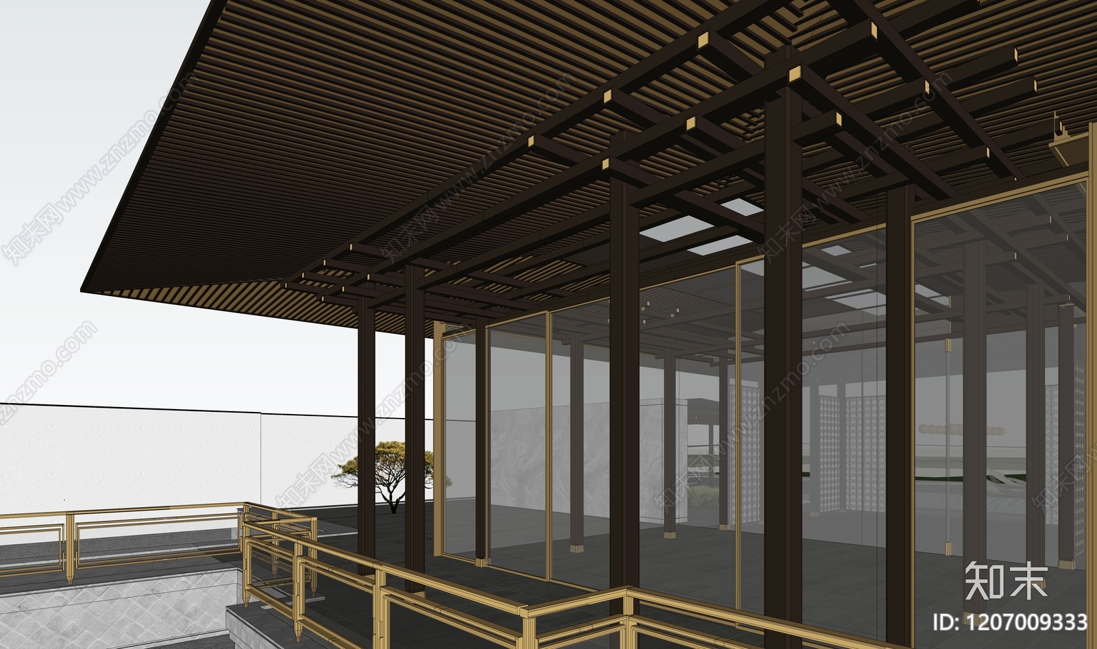 新中式轻奢其他景观小建筑SU模型下载【ID:1207009333】