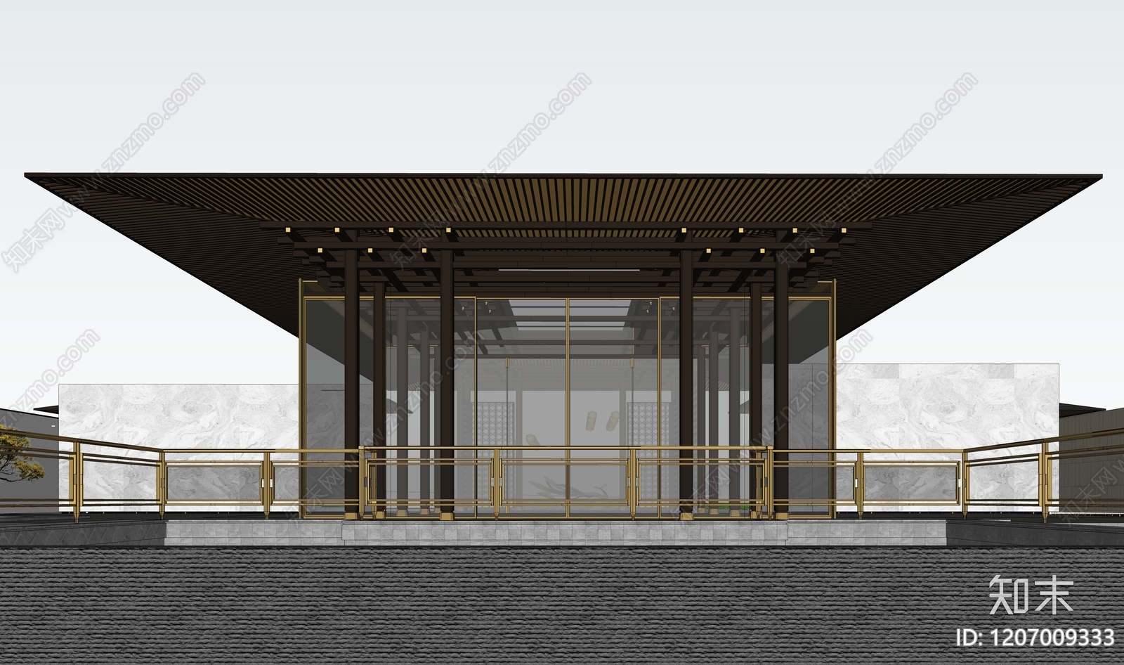 新中式轻奢其他景观小建筑SU模型下载【ID:1207009333】
