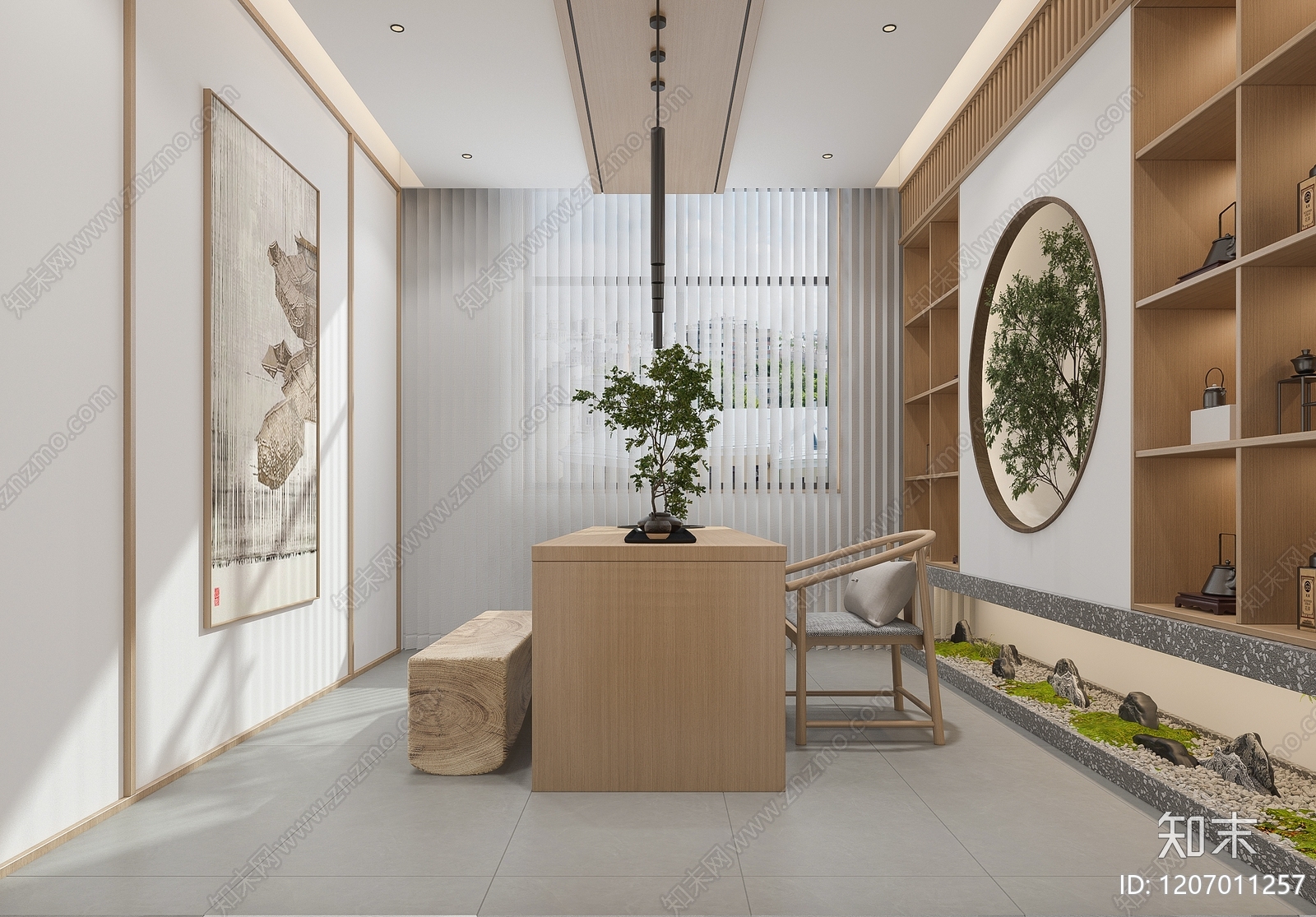 原木茶室3D模型下载【ID:1207011257】